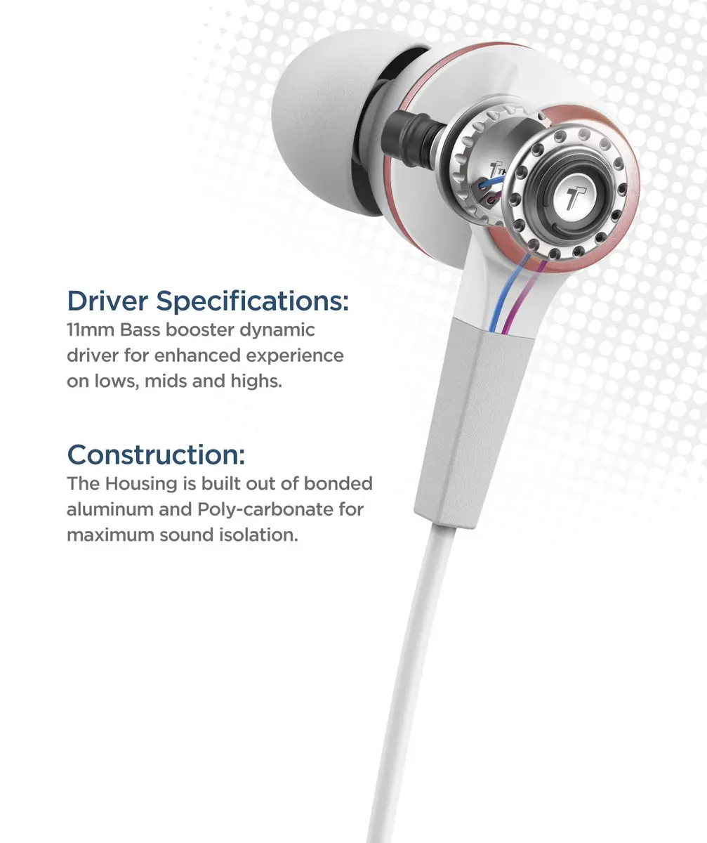 Thore Water Resistant Wired Lightning Earbuds 11mm Dynamic Drivers | Sweat/Water Resistant Headphones with Mic - view 2