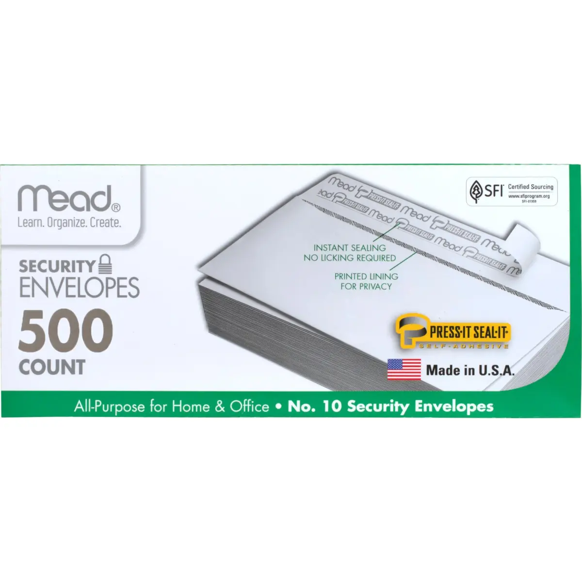 Mead #10 Security Business Envelopes 10.5 cm x 24.1 cm (4-1/8" x 9-1/2") | 500 Count Value Pack - main product image