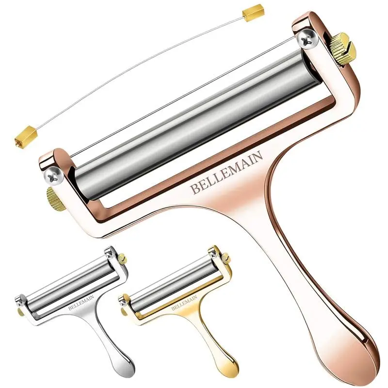 Bellemain Stainless Steel Wire Cheese Slicer with 2 Extra Wires, Rose Gold | Adjustable, Durable & Elegant - main product image
