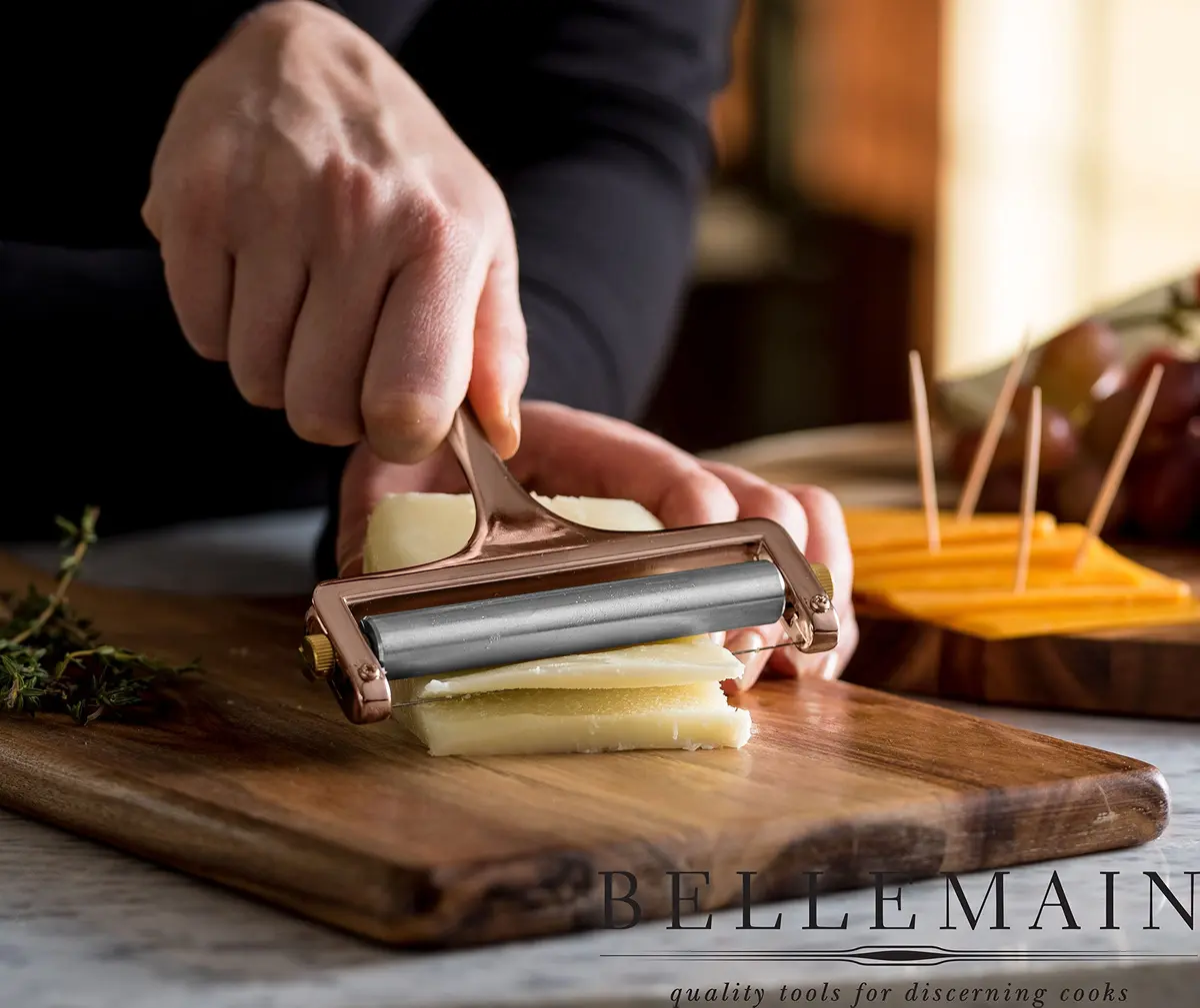 Bellemain Stainless Steel Wire Cheese Slicer with 2 Extra Wires, Rose Gold | Adjustable, Durable & Elegant - view 4