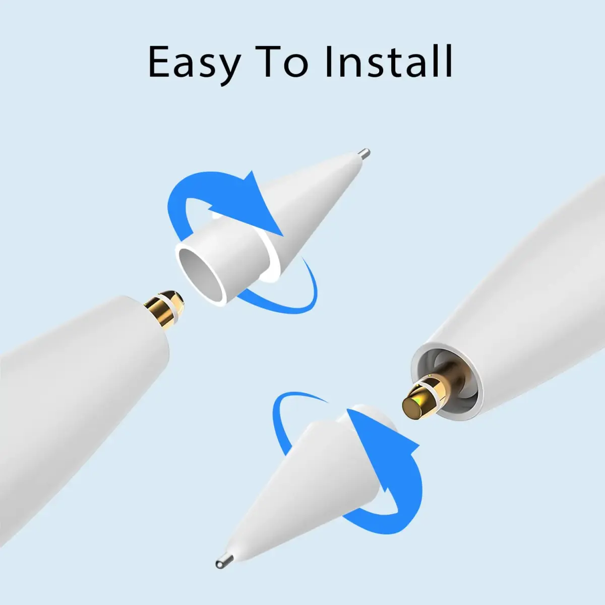Paiholy Upgraded Pencil Tips for Apple Pencil 1st & 2nd Gen, 0.8mm Fine Point Replacement Nibs (Pack of 2, White) | Precise Control for Drawing & Writing - view 6