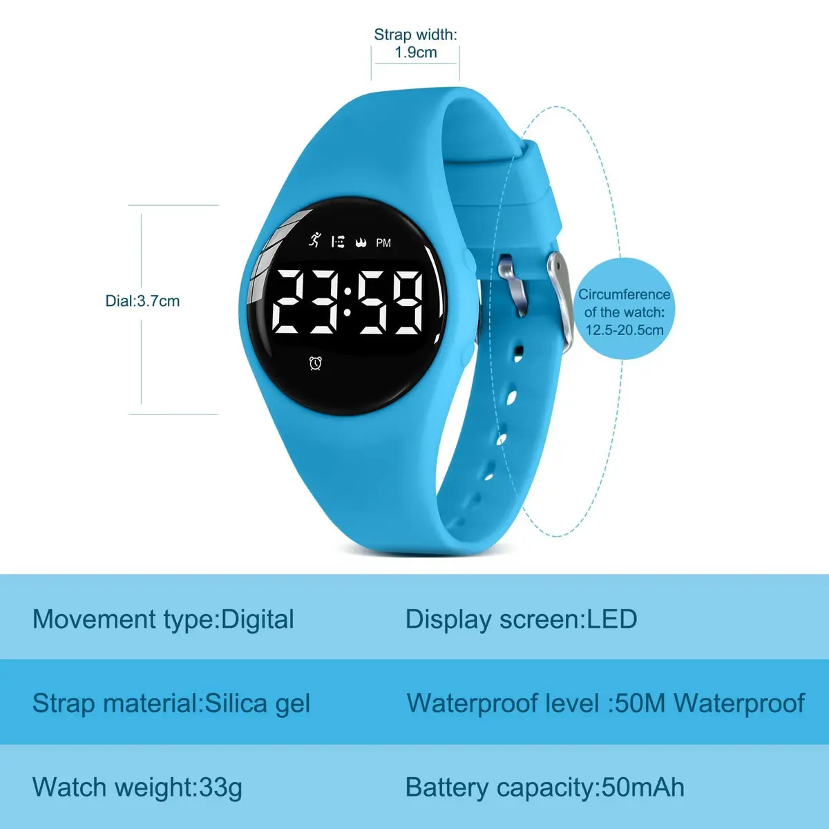 A ALPS Kids Watches for Girls Boys Digital Sport Watch with Step Counter, Waterproof, No App, 50M Waterproof, Ages 5-16 | Fitness Tracker - view 6