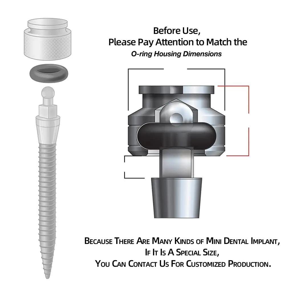 FUSHIPRO Buna-n O-Ring Tool Kit with 3 Sizes, 36 Pieces | Replacement for Mini Dental Implants - view 3