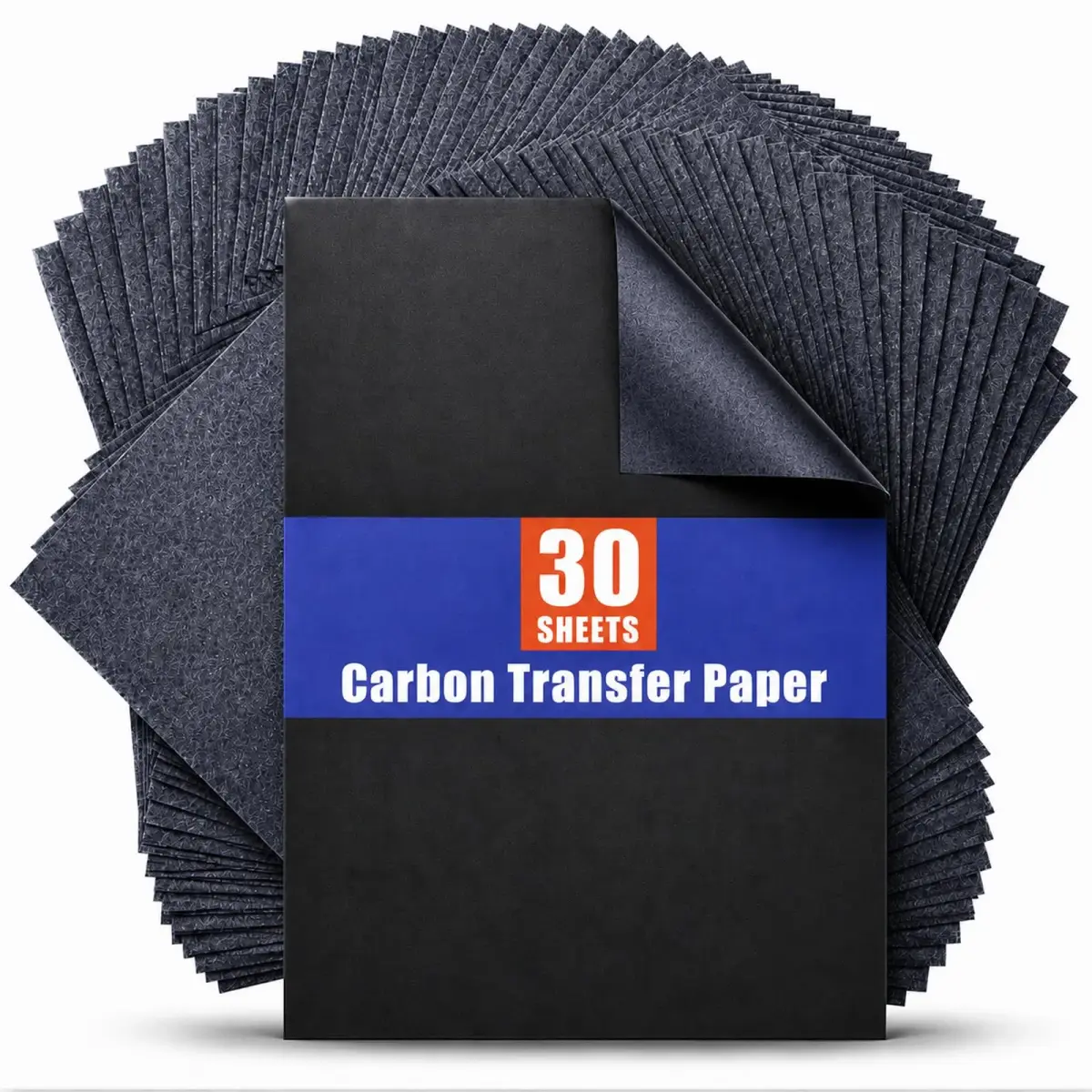 PSLER Black Carbon Paper for Tracing - 30Pcs Graphite Transfer Paper, A4 Size (21x30cm) - main product image