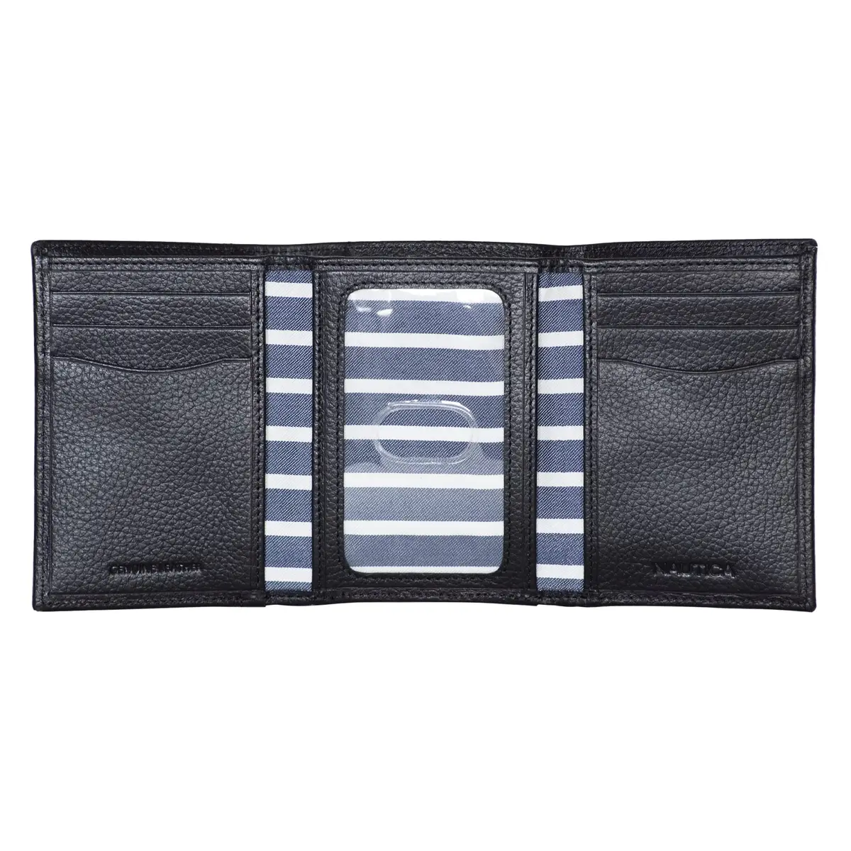 Nautica Men's Classic Trifold Wallet | RFID Blocking Protection | Genuine Leather | Black | 8.9cm (3.5") - view 2