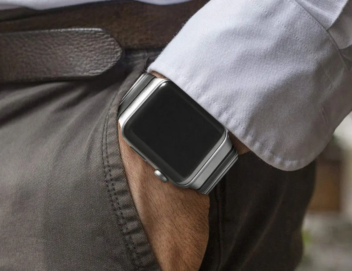 NewWays Metal Link Bracelet Band for Apple Watch 40mm/41mm/42mm/44mm/45mm Silver | Premium Stainless Steel - view 6