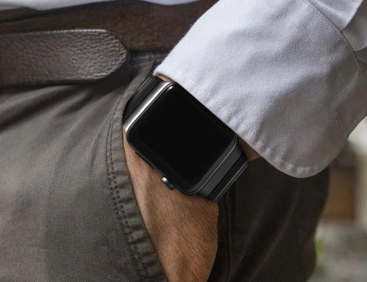 NewWays Stainless Steel Metal Band Compatible with Apple Watch Ultra 2/Series 9/8/7/6/5/4/3/2/1 49mm/45mm/44mm/42mm/41mm Black | Adjustable Link Bracelet - view 4