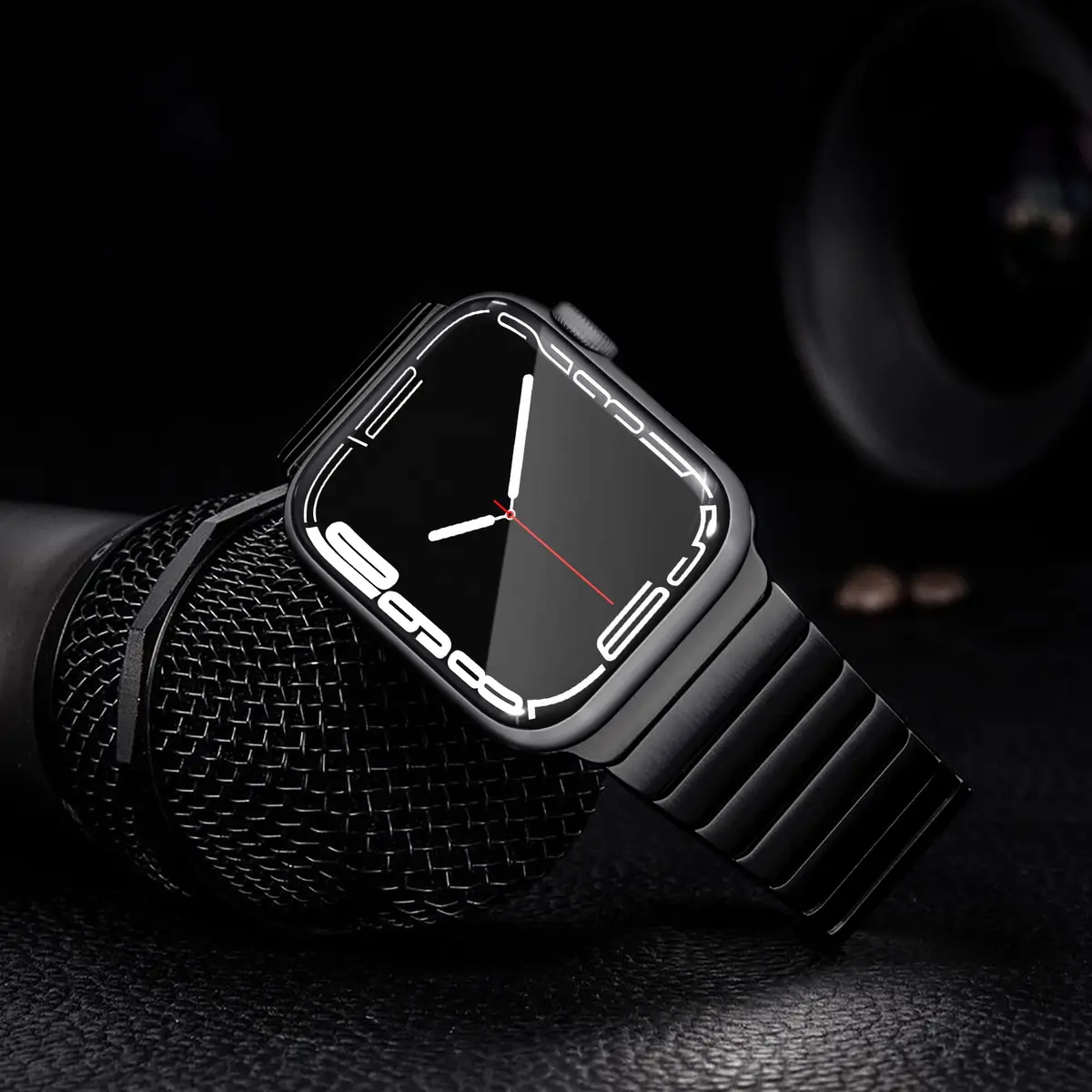 NewWays Stainless Steel Metal Band Compatible with Apple Watch Ultra 2/Series 9/8/7/6/5/4/3/2/1 49mm/45mm/44mm/42mm/41mm Black | Adjustable Link Bracelet - view 3