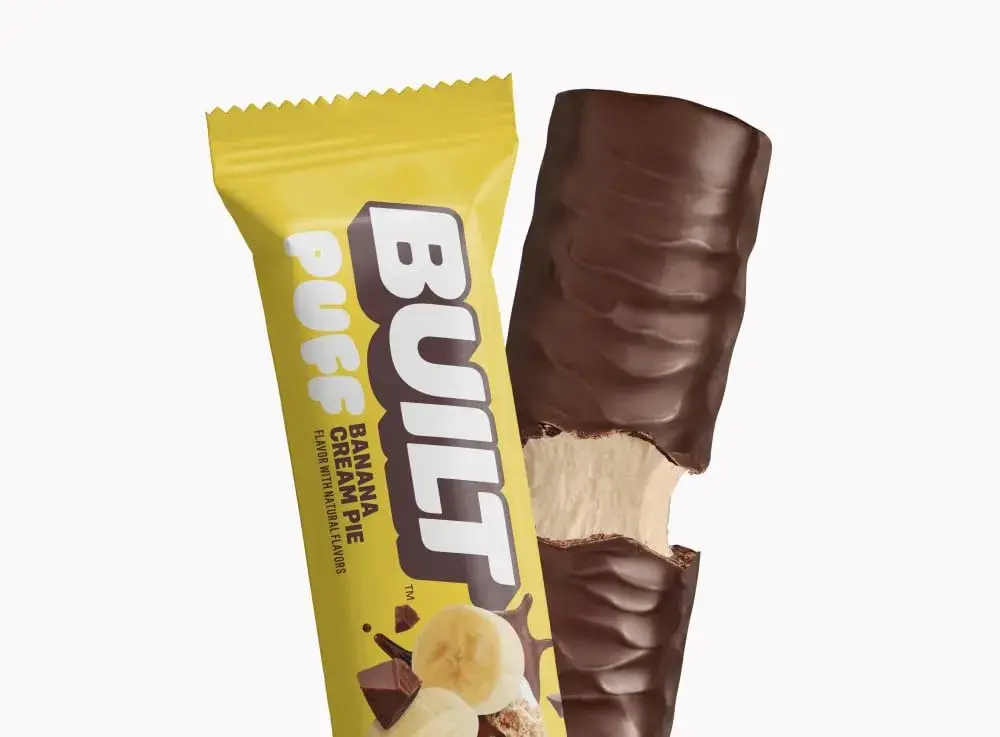 BUILT Puff Protein Bars Banana Cream Pie 17g (0.5 oz) | 17g Protein, Low Sugar, Gluten-Free - view 7