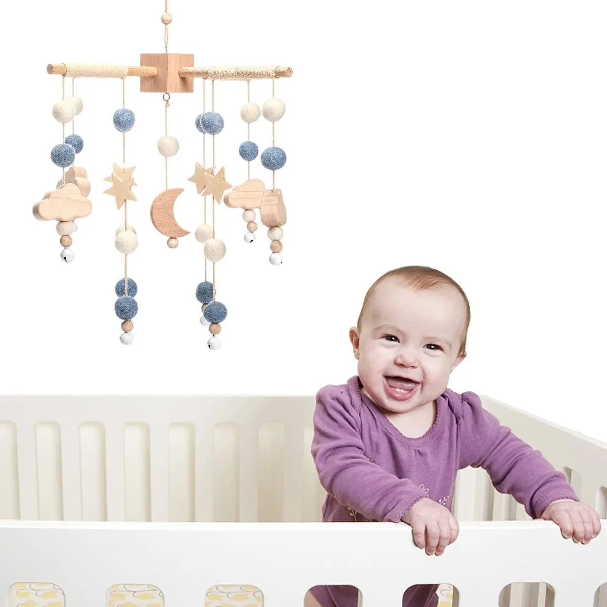 JETM·HH Boho Star Moon Baby Mobile for Crib | 12.7 cm (5 inches) Diameter - view 3