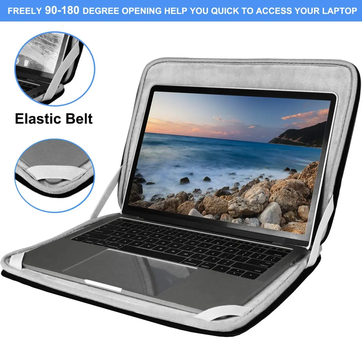 Hsmienk Laptop Case Sleeve 13.3 inch | Shockproof, Water-Resistant Computer Cover for 13.3" Laptop - view 3