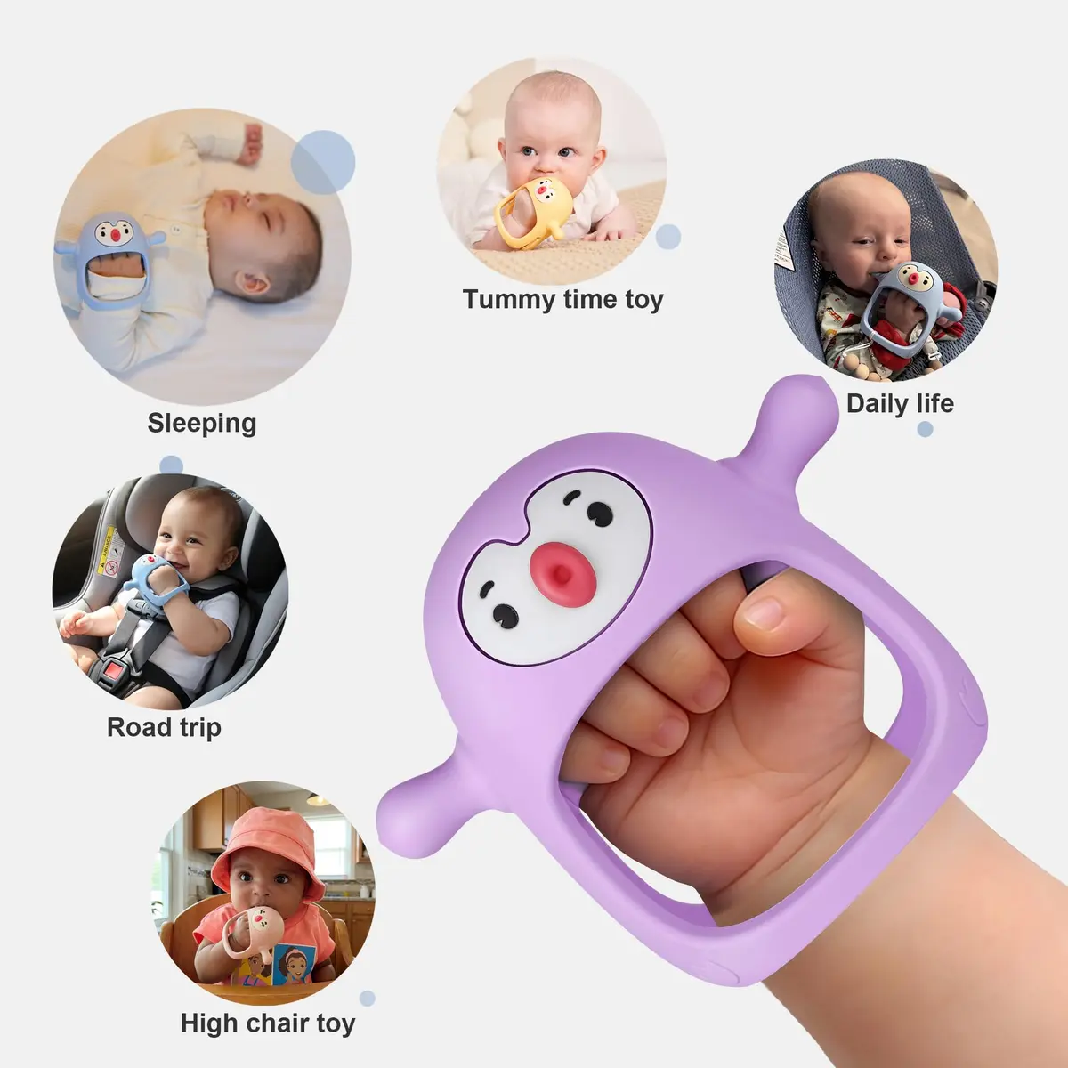 Smily Mia Penguin Teether | BPA-Free Silicone Baby Teething Toy for 0-6 Months - view 5