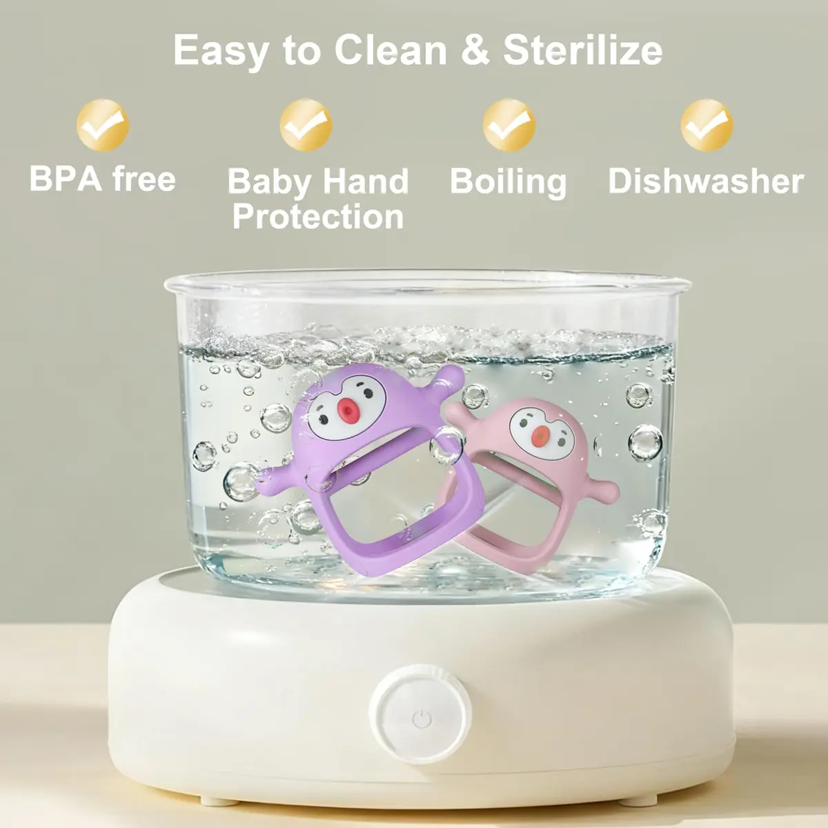 Smily Mia Penguin Teether | BPA-Free Silicone Baby Teething Toy for 0-6 Months - view 7
