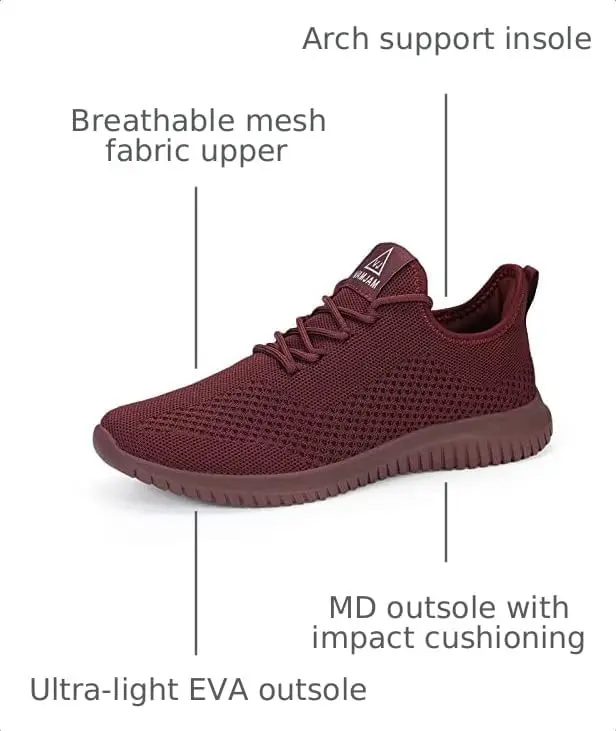 VAMJAM Men's Running Shoes Ultra Lightweight Breathable Walking Shoes Non Slip Athletic Sneakers Size 9 | Mesh Workout Casual - view 3