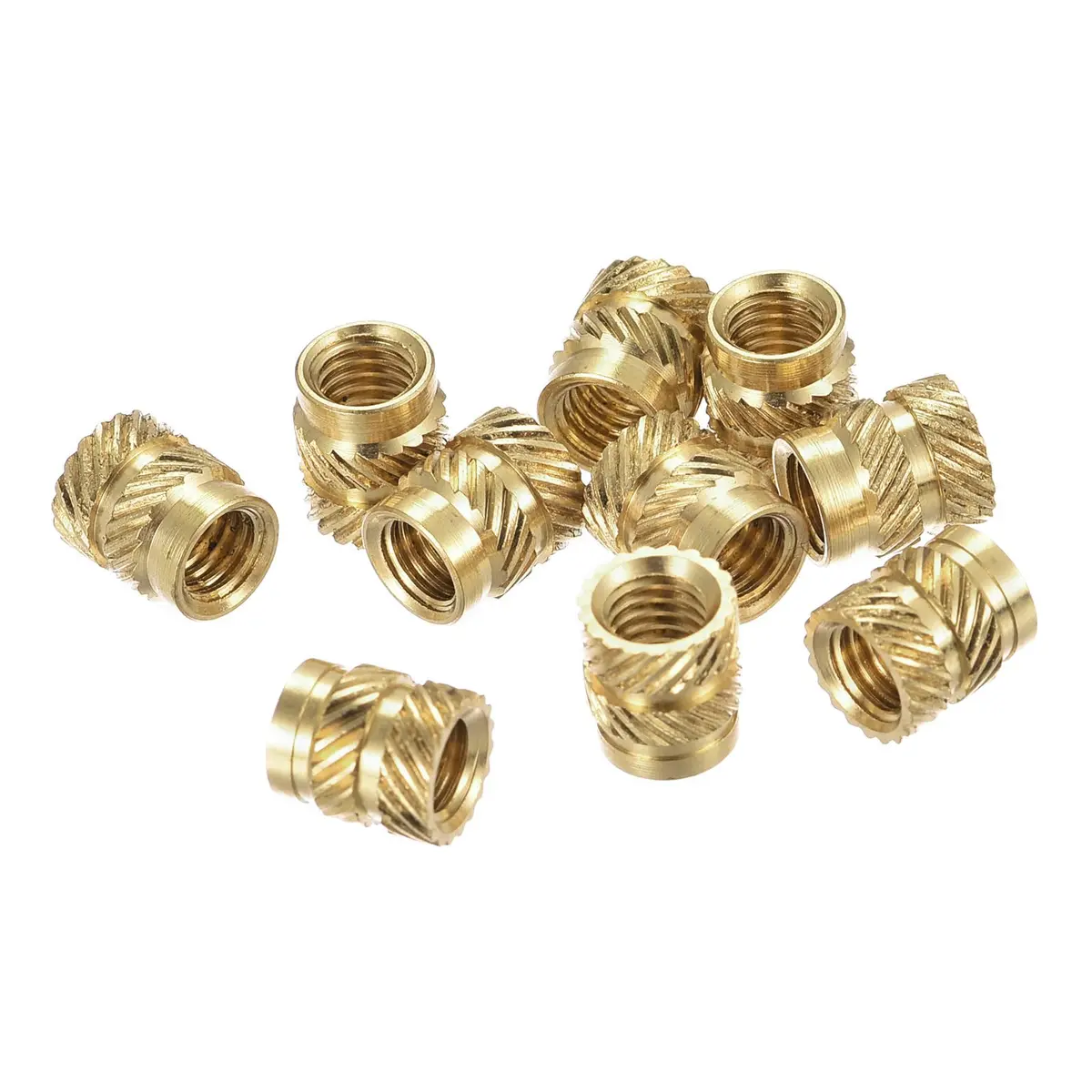 uxcell Knurled Insert Nuts, 60Pcs M5 x 8mm L x 7mm OD | Brass Heat Set for 3D Printing - main product image