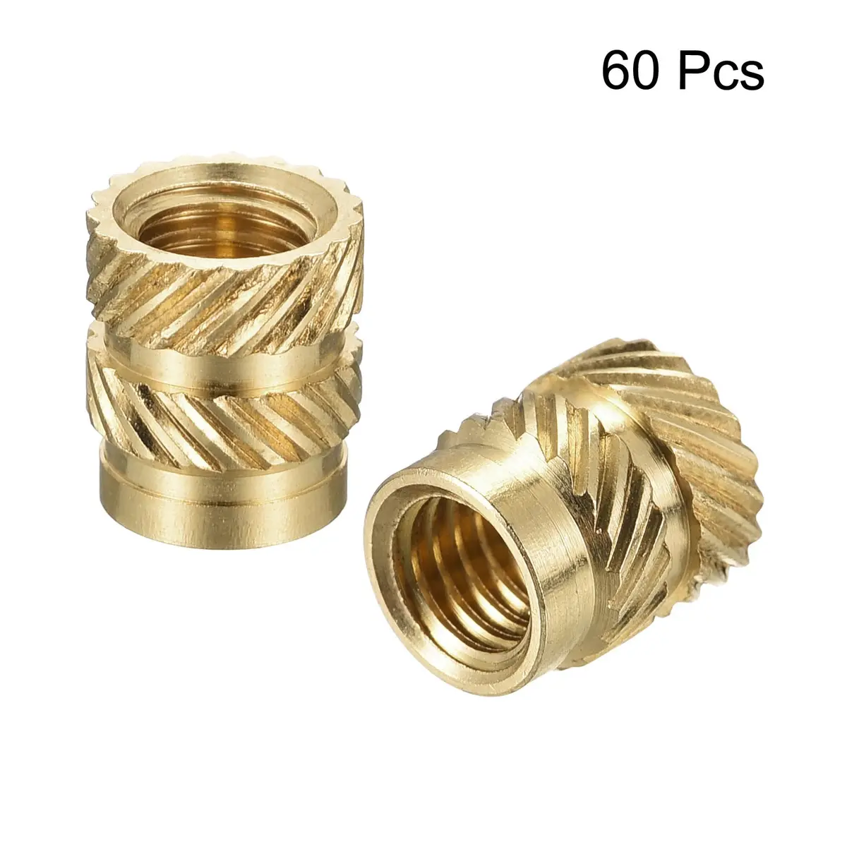 uxcell Knurled Insert Nuts, 60Pcs M5 x 8mm L x 7mm OD | Brass Heat Set for 3D Printing - view 3