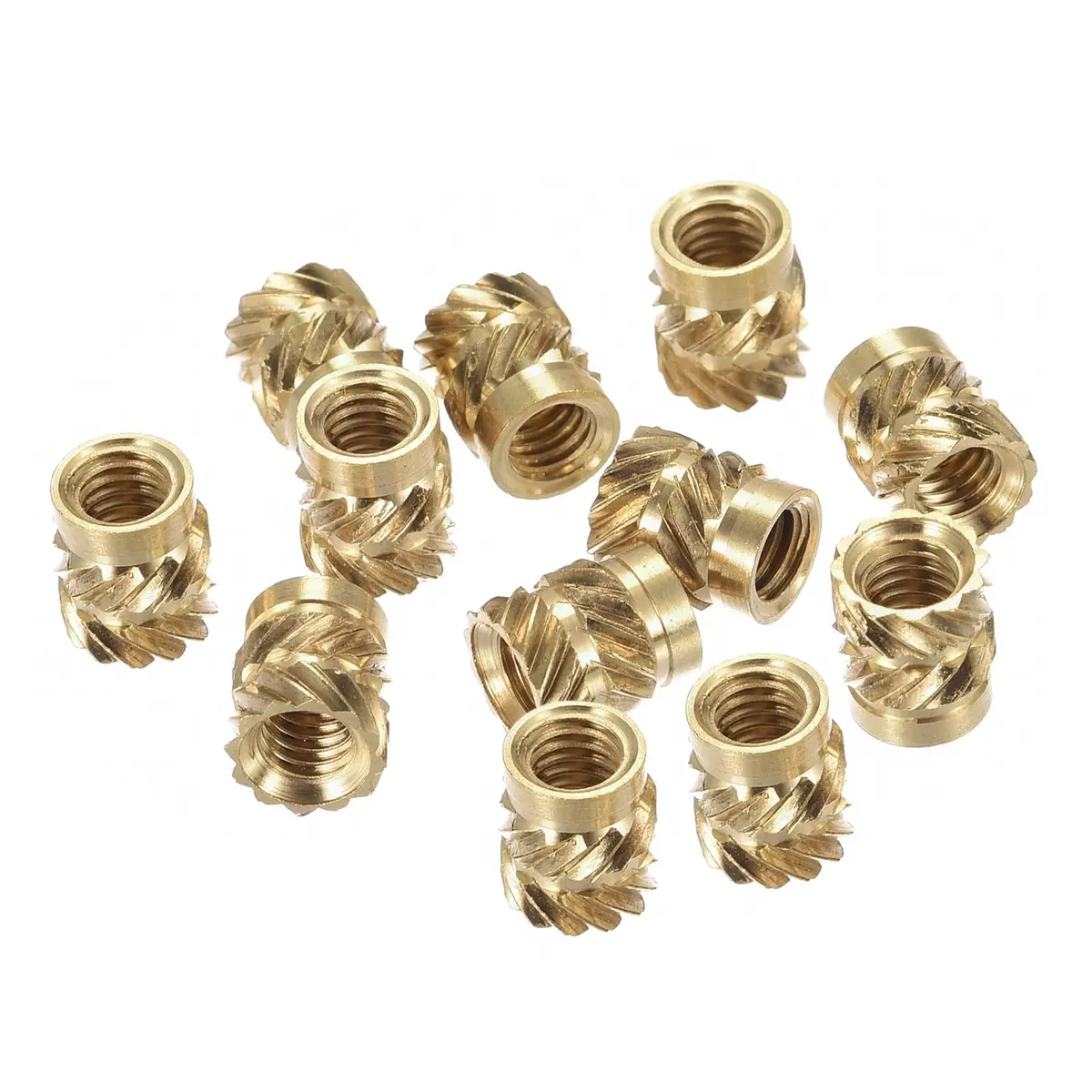 uxcell M4 x 7mm L x 6mm OD Brass Knurled Insert Nuts (60 Pcs) | Heat Set Embedment Nut for 3D Printing - main product image