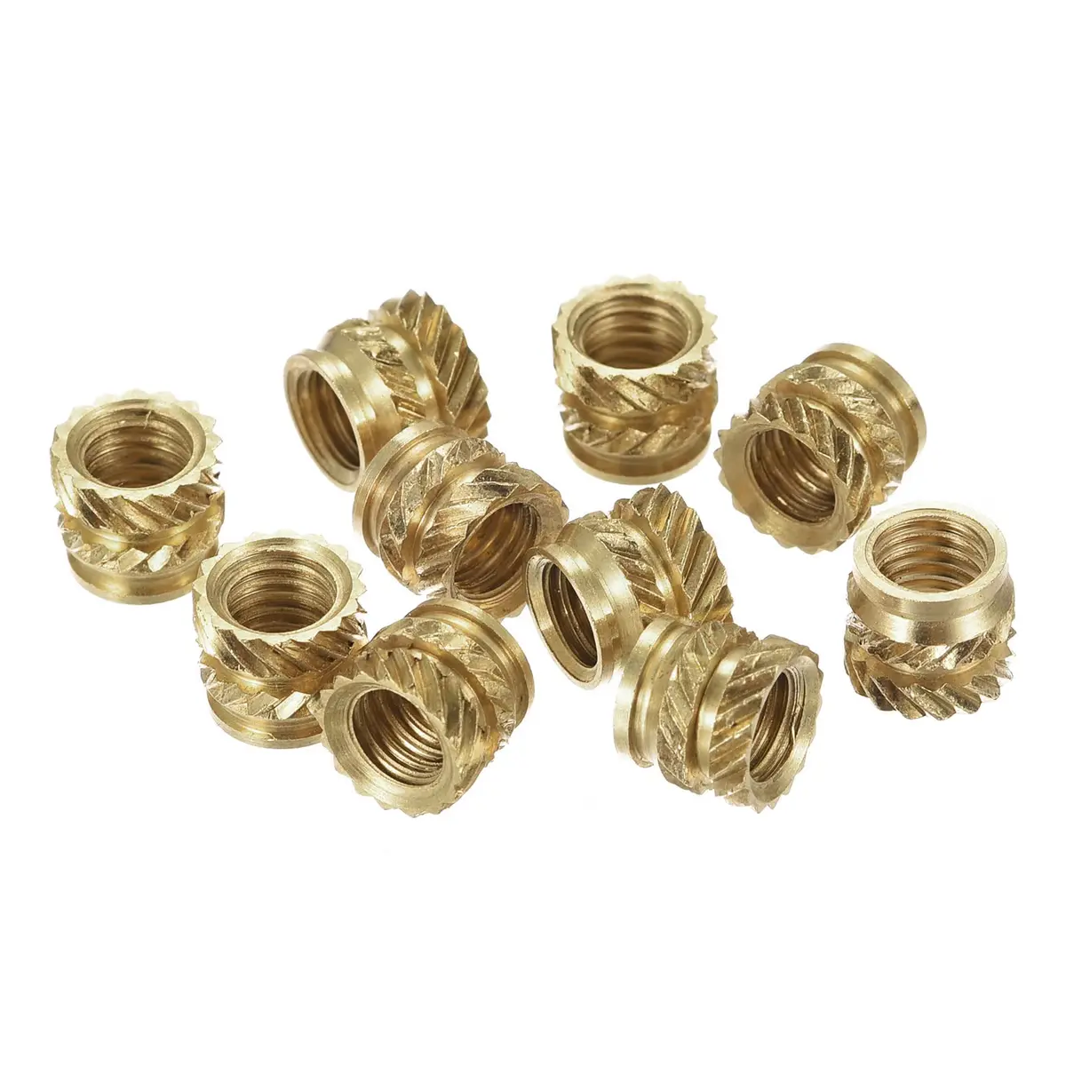 uxcell M5 x 6mm L x 7mm OD Brass Knurled Insert Nuts (30 Pcs) | Thread Size M5 x 0.8mm - main product image