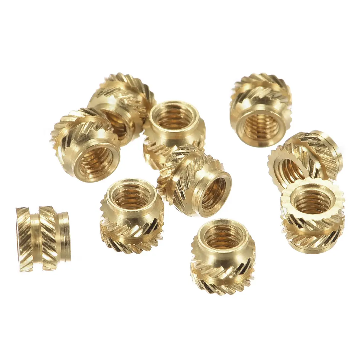 uxcell M3 x 4mm L x 5mm OD Brass Knurled Insert Nuts (60 Pcs) | Heat Set Embedment Nuts for 3D Printing - main product image