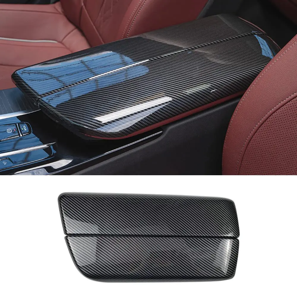 CHUANGHUI BMW 5 Series G30 & 6 Series GT Center Armrest Box Cover | Carbon Fiber Style, 2pcs Set, Adhesive Installation - main product image
