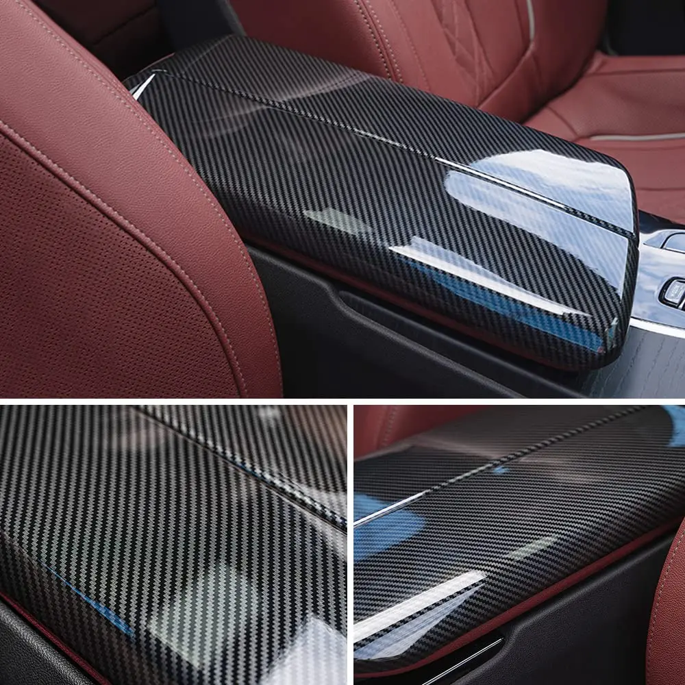CHUANGHUI BMW 5 Series G30 & 6 Series GT Center Armrest Box Cover | Carbon Fiber Style, 2pcs Set, Adhesive Installation - view 3