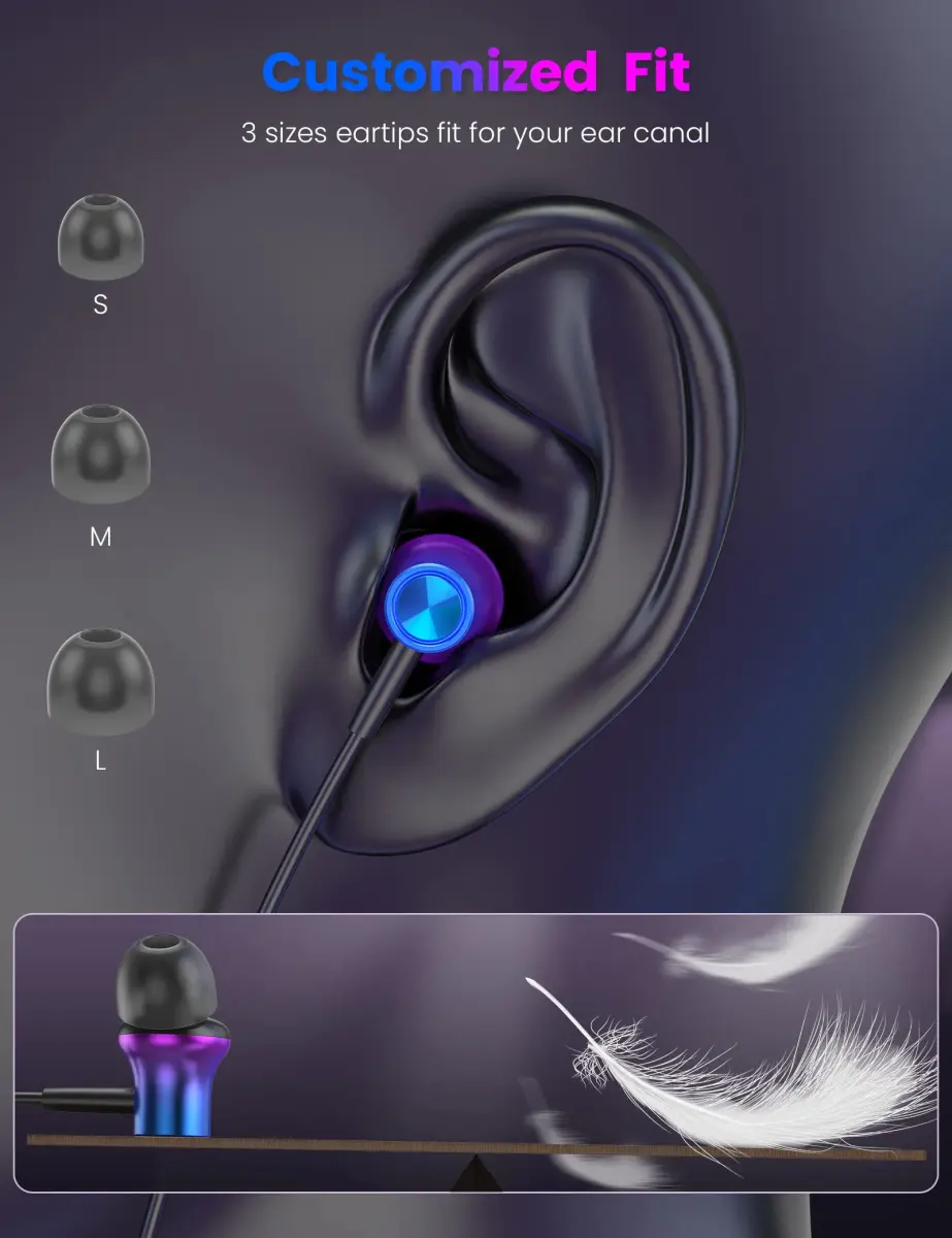 iMangoo MFi-Certified Wired Earbuds for Lightning Connector | Purple, 114dB Sensitivity - view 6