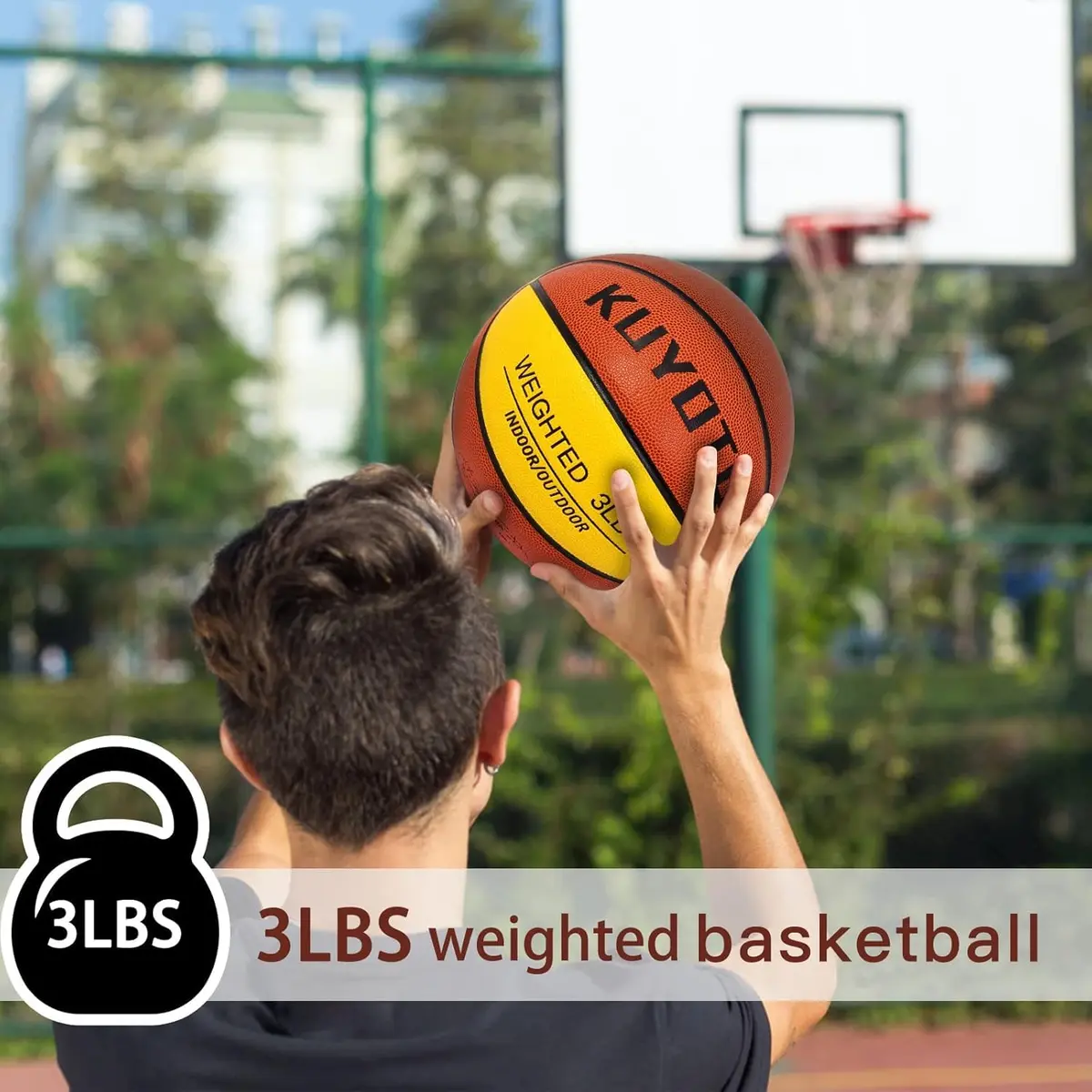 KUYOTQ 3LBS Weighted Training Basketball 1.36 kg (3 lbs) Size 7 | Improves Ball Handling Dribbling Passing Rebounding - view 3