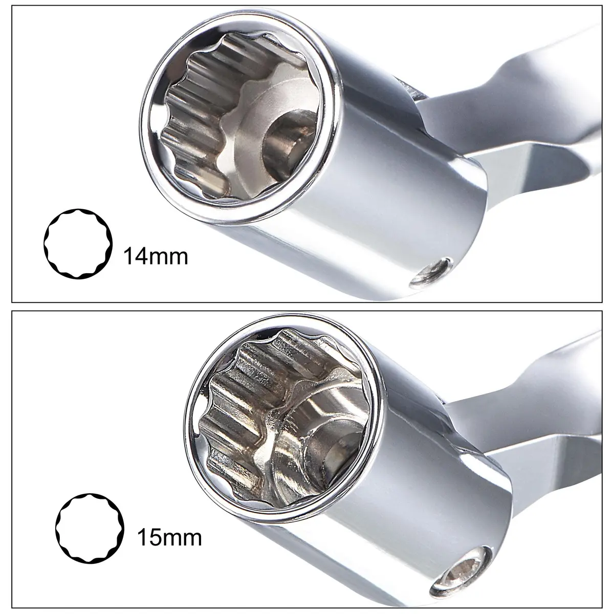 uxcell 12 Point Flexible Head Socket Wrench 14mm x 15mm | CR-V 180° Rotation for Mechanical Repair - view 4