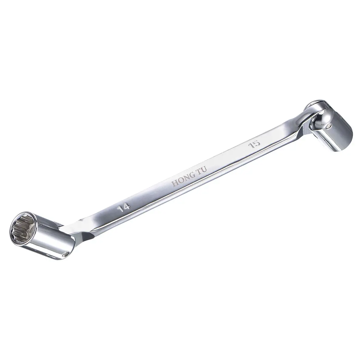 uxcell 12 Point Flexible Head Socket Wrench 14mm x 15mm | CR-V 180° Rotation for Mechanical Repair - main product image