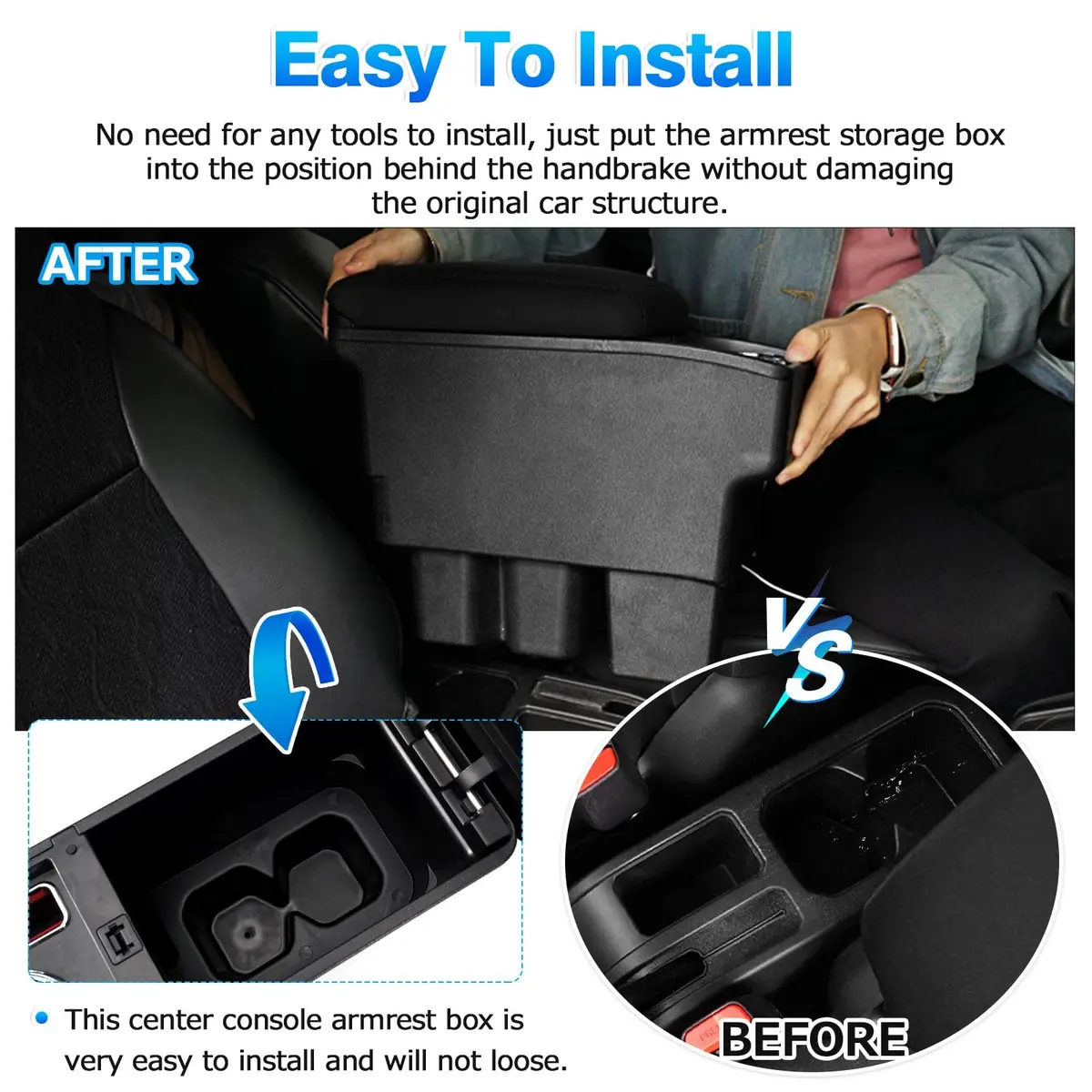 Autorder Center Console Storage Box for Suzuki Jimny JB64W/JB74W 2018-2025 | Custom Fit Armrest with Cup Holder - view 6