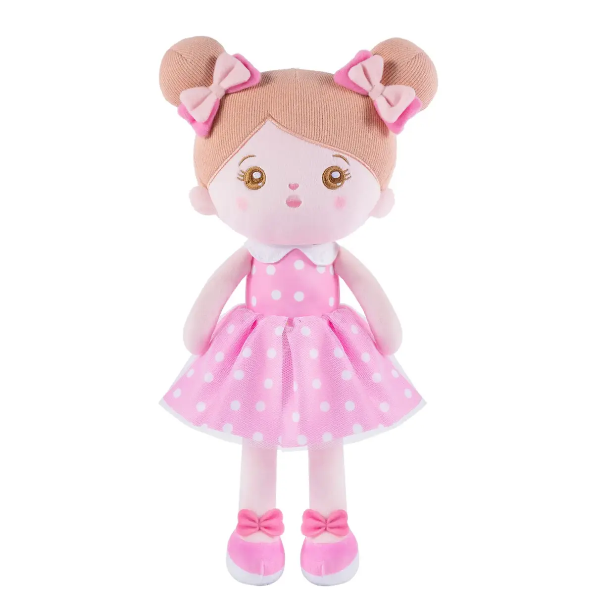 OUOZZZ Soft Plush Baby Doll 12.6 Inch (32 cm) Pink Dress Snuggle Buddy | Safe & Soft for Kids 3+ - view 4