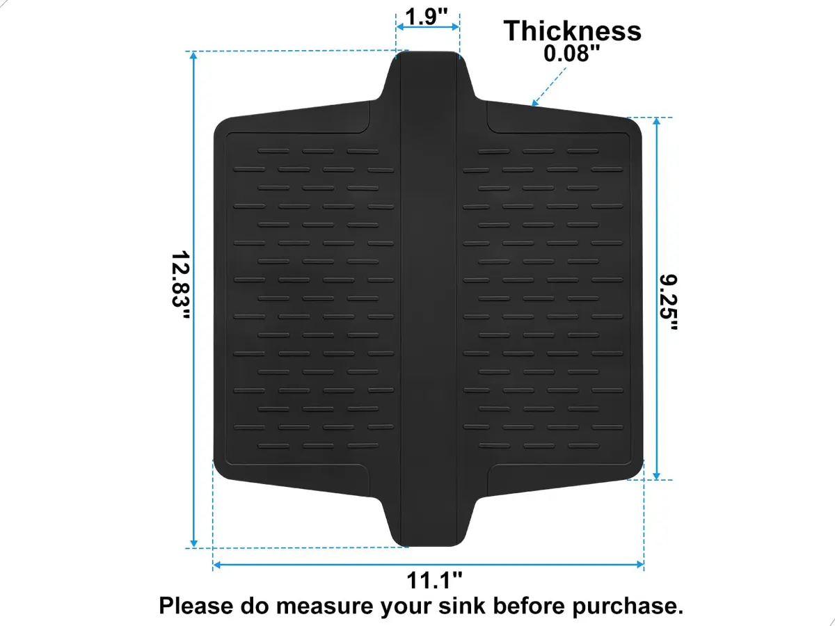 VELOVYO Silicone Sink Divider Protector Mat with Suction Cups | 32.5 cm (12.8") x 28 cm (11") - view 5