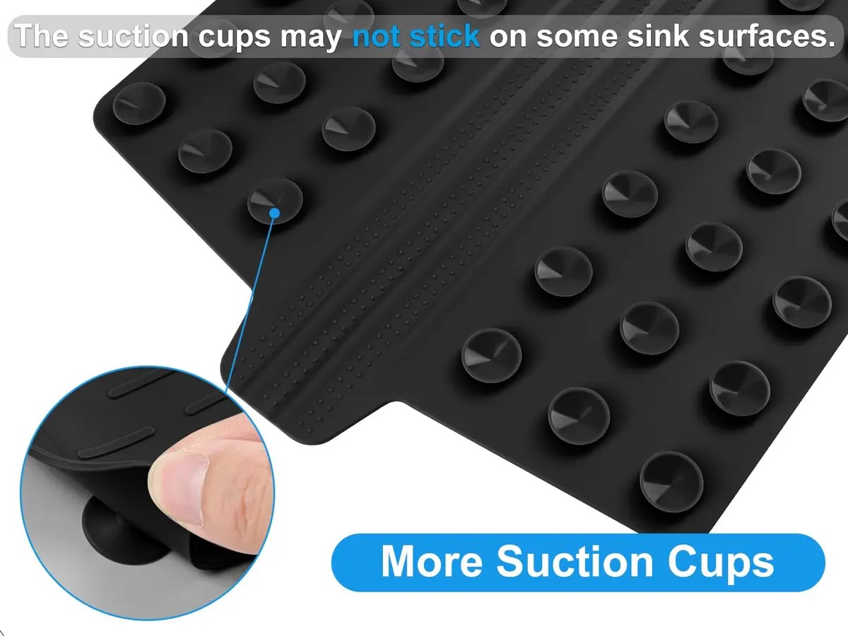 VELOVYO Silicone Sink Divider Protector Mat with Suction Cups | 32.5 cm (12.8") x 28 cm (11") - view 4