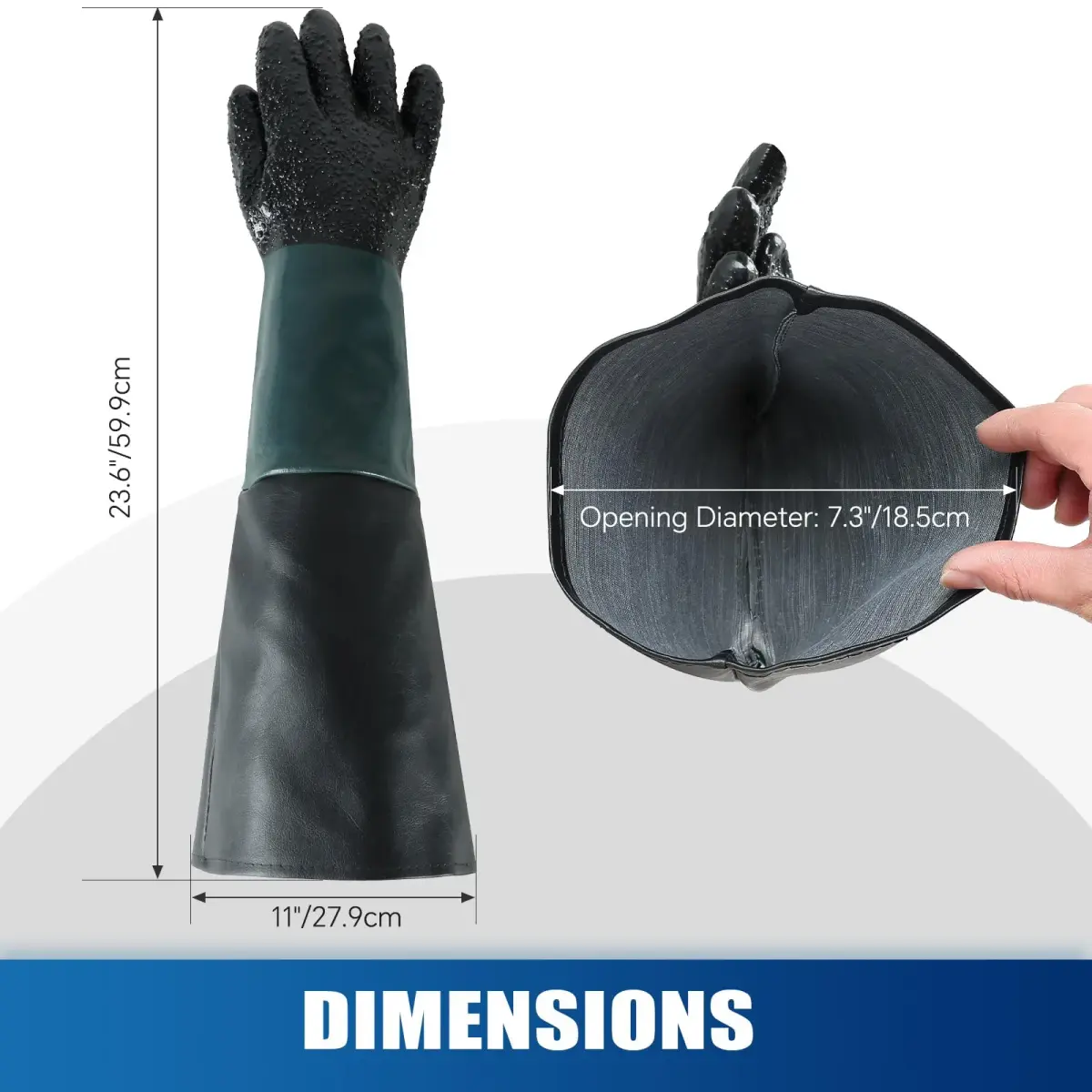 ATPEAM Heavy Duty Sandblasting Gloves 60cm (23.6") | Double-Sewn Seams for Durability - view 2