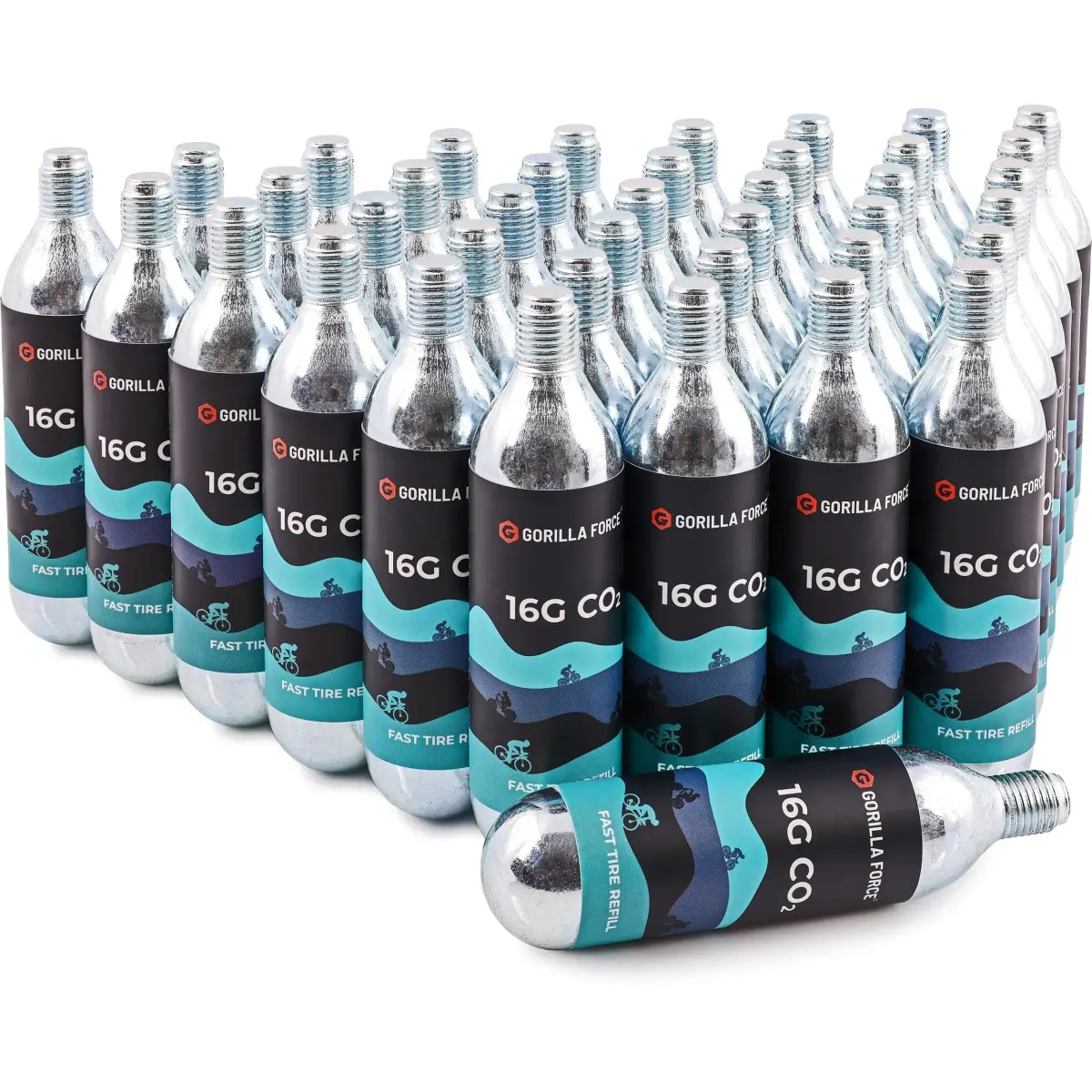 Gorilla Force 16g CO2 Cartridges 40-Pack | Threaded Refills for Bike Tire Inflators - view 3