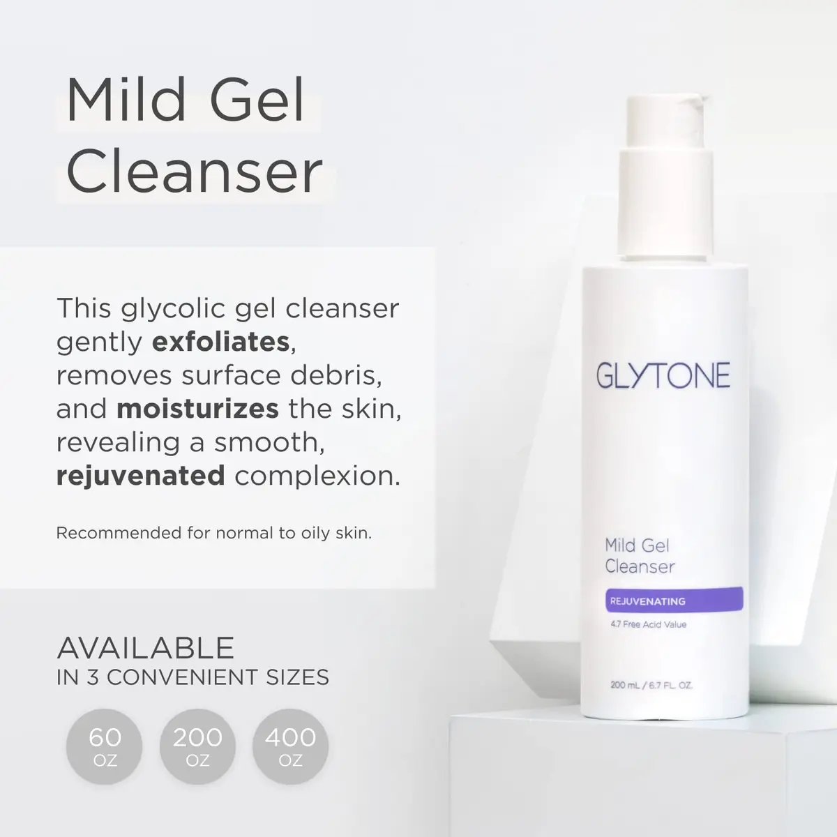 Glytone Mild Gel Exfoliating Cleanser 13.5 fl Oz | Fragrance-Free & Vegan Skin Care - view 2