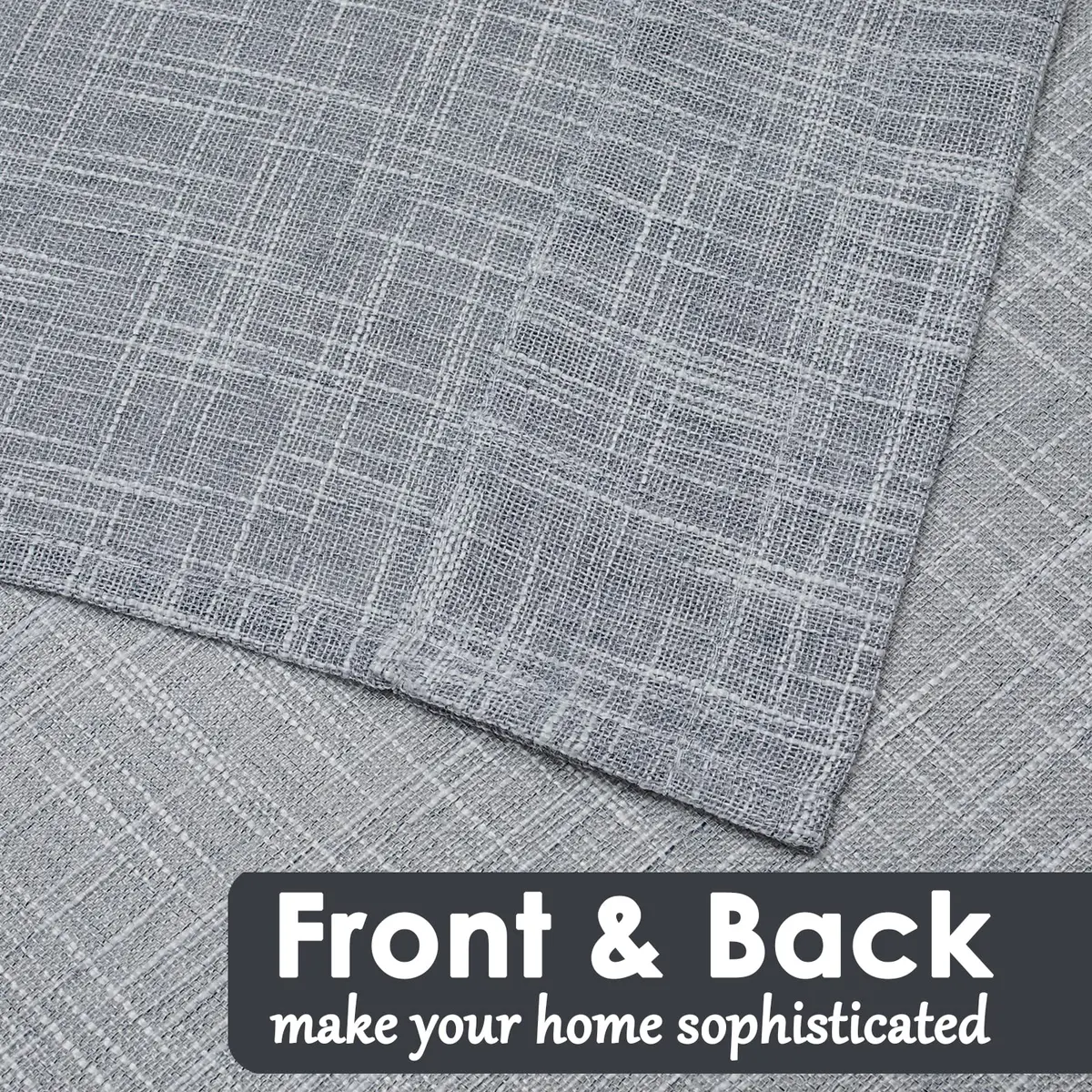 BD BEDA HOME Tassel Linen Textured Swag Curtain Valance, Grey, 36 x 36 in | Light-filtering, airy linen blend for home decor - view 3