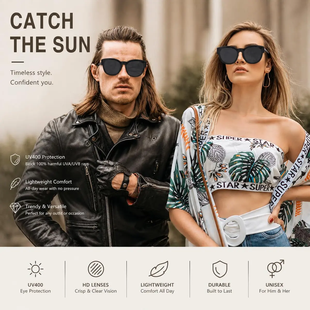 JIANGTUN Fit Over the Glass Sunglasses XL | Polarized UV Protection, Grey Lens - view 2