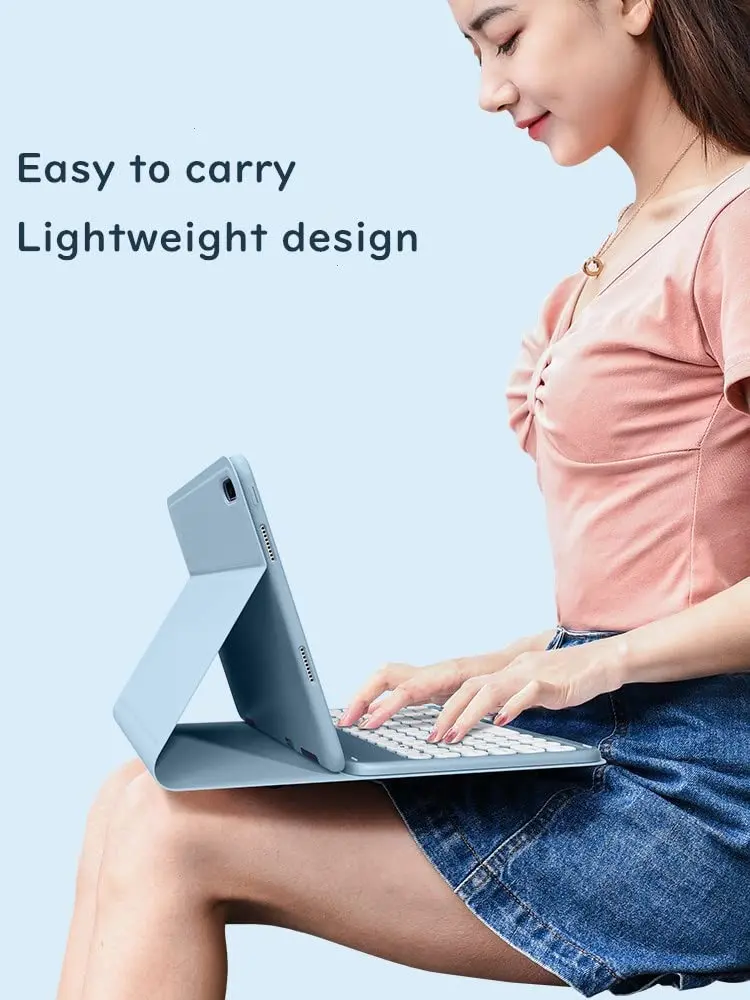 HENGHUI Keyboard Case for iPad Air 13" (M3/M2)/iPad Pro 12.9" (6th/5th/4th/3rd Gen) | Purple, Detachable BT Keyboard, Soft TPU Back - view 6