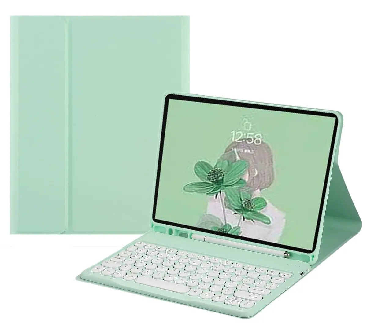 HENGHUI Keyboard Case for iPad Air 13" (M3/M2) & iPad Pro 12.9" (6th/5th/4th/3rd Gen) | MintGreen - main product image