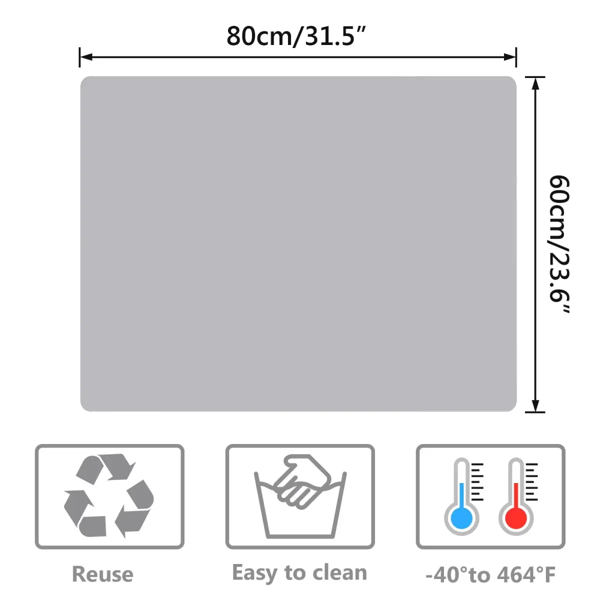 Gartful Oversize Silicone Craft Mat 80cm x 60cm (31.5" x 23.6") | Protects Surfaces from Resin, Paint & Heat - view 2