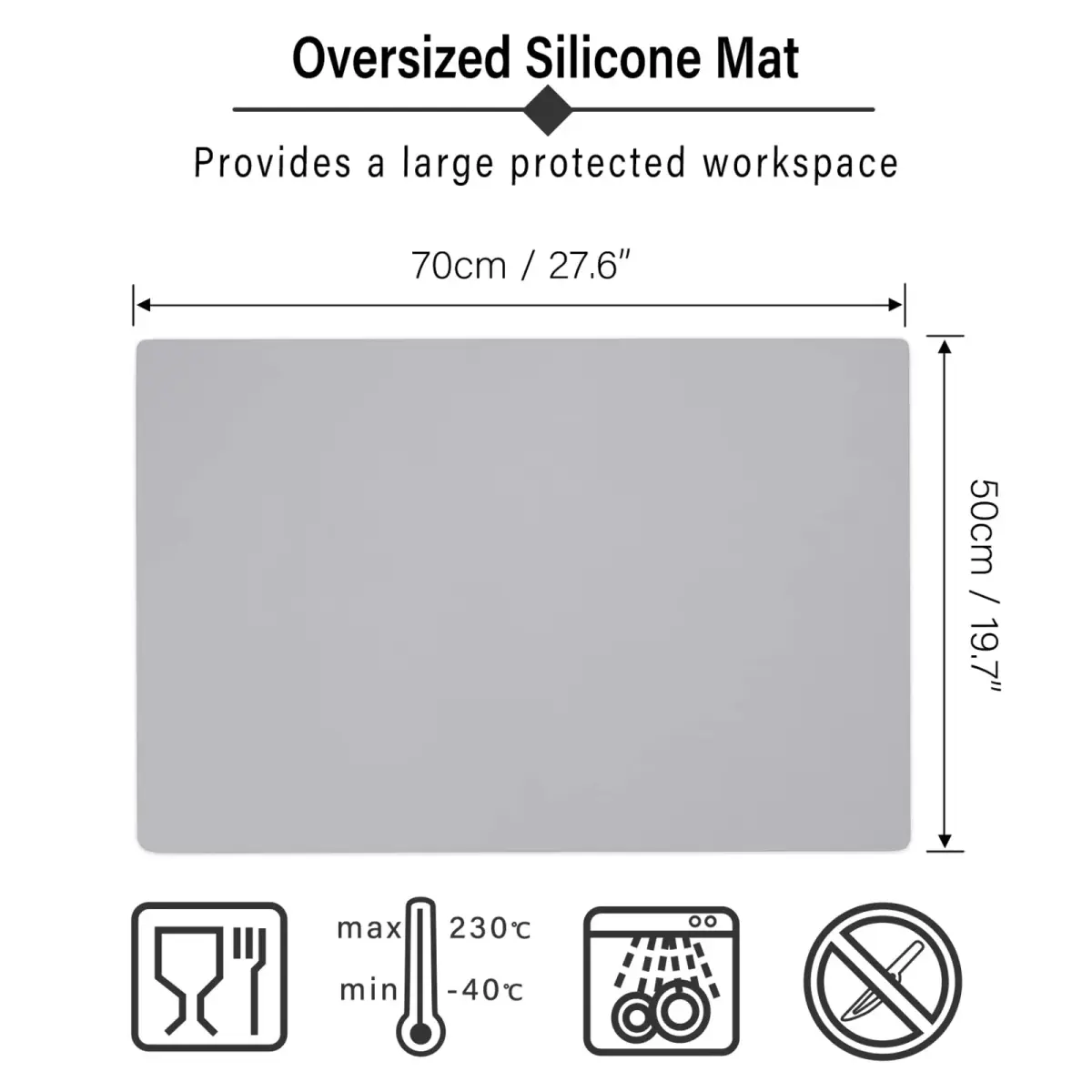 Gartful Silicone Craft Sheet Large 70x50cm (27.6"x19.7") | Protects Surfaces from Resin, Paint & Heat - view 2