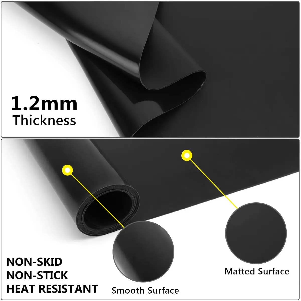 Gartful Oversize Silicone Craft Mat 80 x 60 cm (31.5 x 23.6 inches) | Protects Surfaces from Resin, Paint, and Heat - view 3