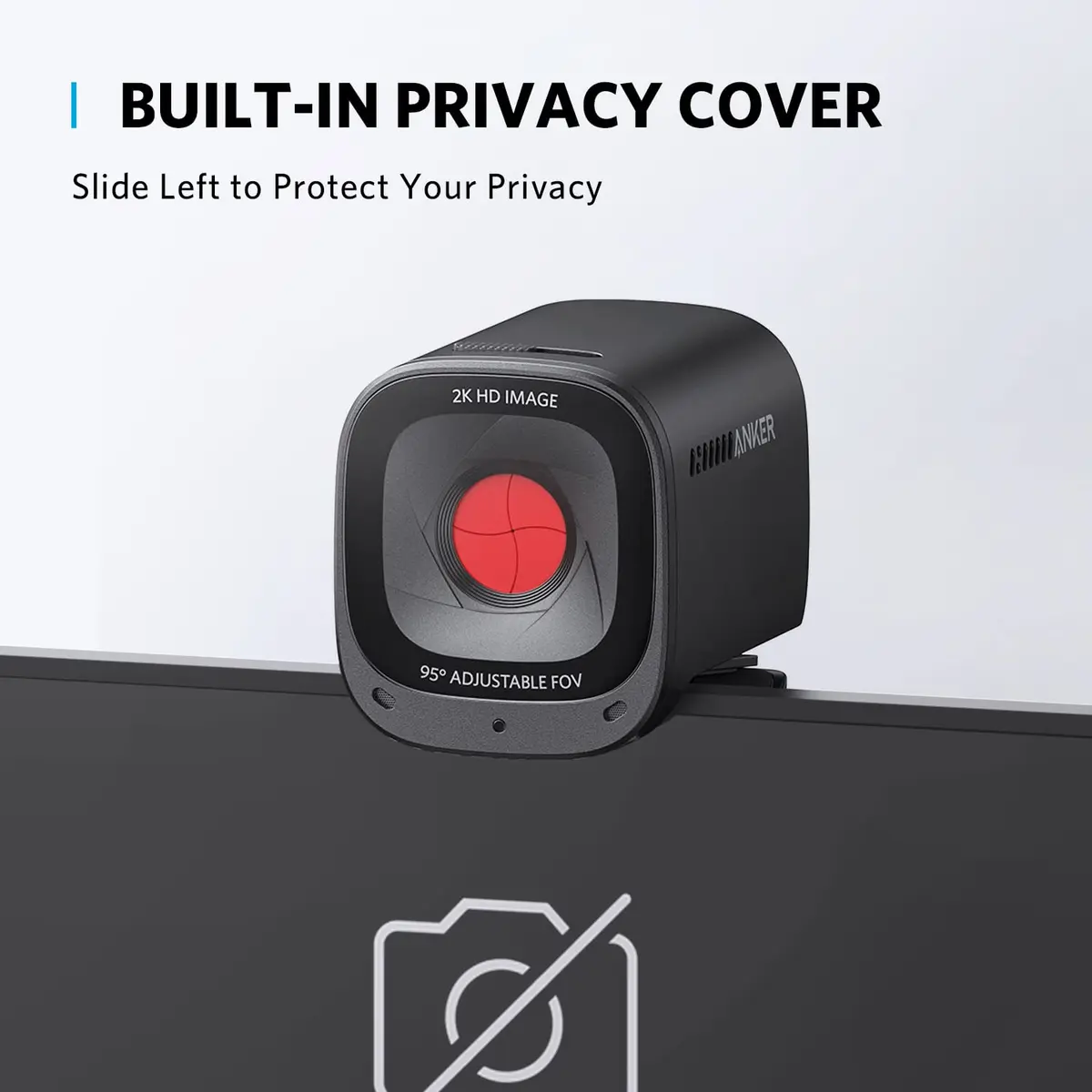 Anker PowerConf C200 2K Webcam for PC/Laptop/Mac, Low-Light Correction | Ultra-Clear Video & AI Noise Cancellation - view 3