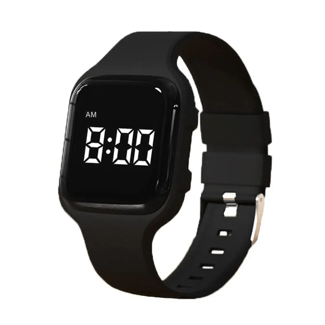 e-vibra Vibrating Alarm Watch, Potty Training Watch with 15 Alarms & USB Rechargeable, Black (3.2cm Case) - main product image