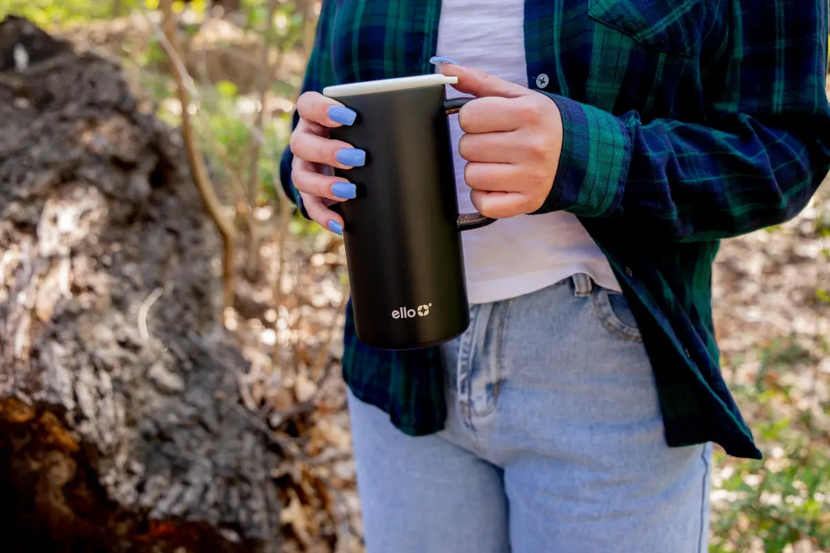 Ello Campy 18oz Insulated Stainless Steel Travel Mug with Handle, Black | Leakproof, Keeps Hot 5h & Cold 20h - view 7
