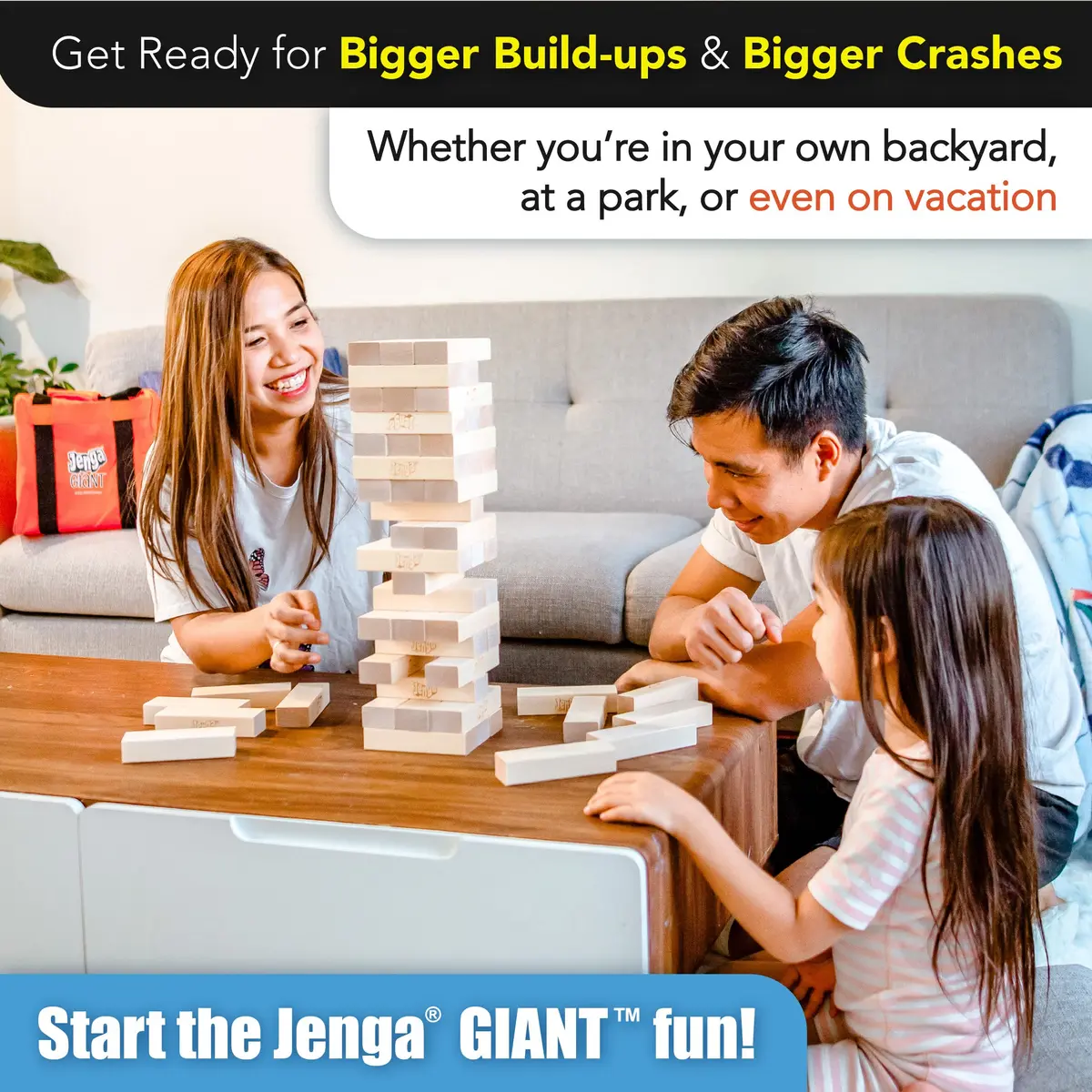 Jenga Giant - Hardwood Blocks - Stacks to Over 3 feet | Officially Licensed Giant Jenga Game - view 5