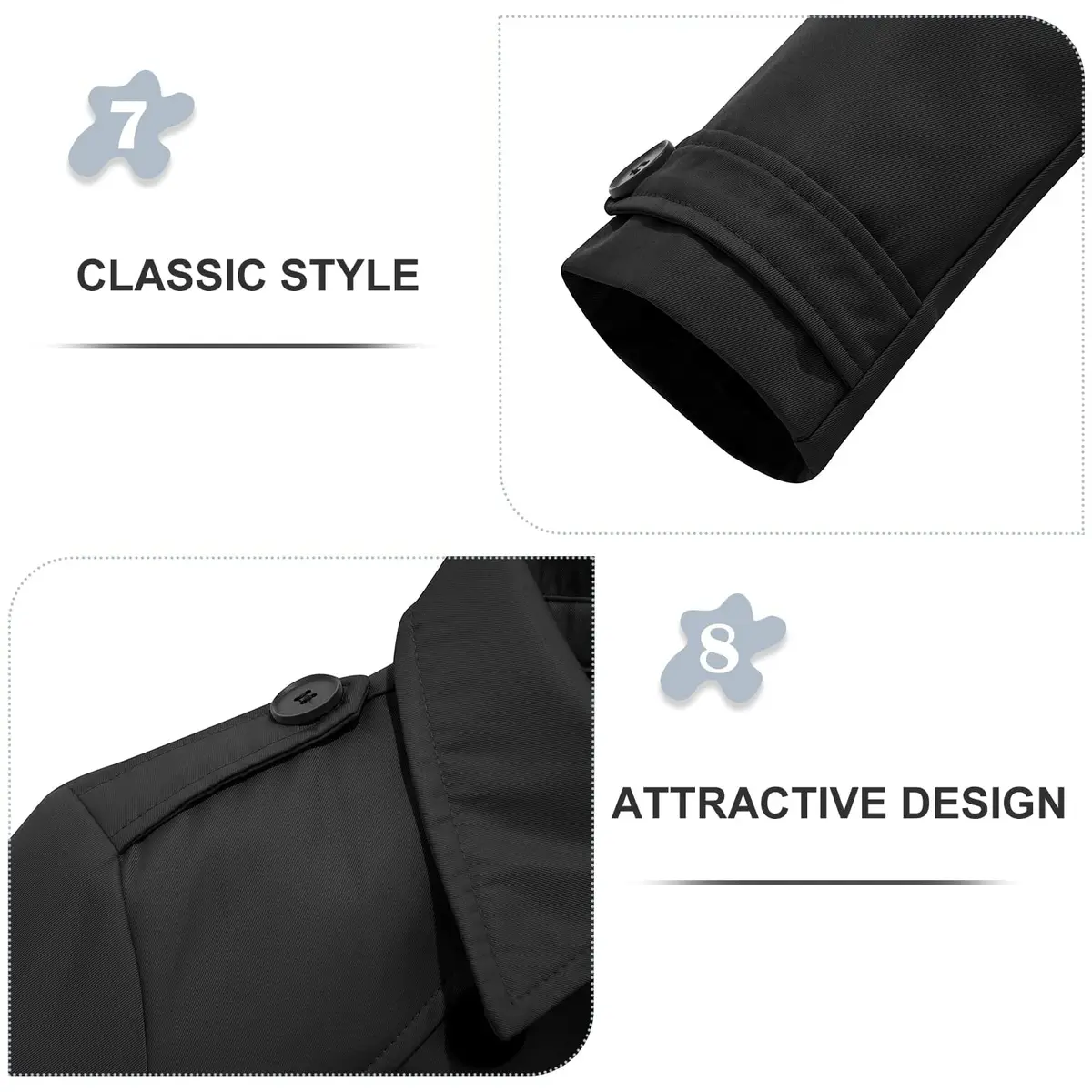 FARVALUE Women's Waterproof Trench Coat Double Breasted Windbreaker Large | Classic Belted Overcoat with Removable Hood - view 7