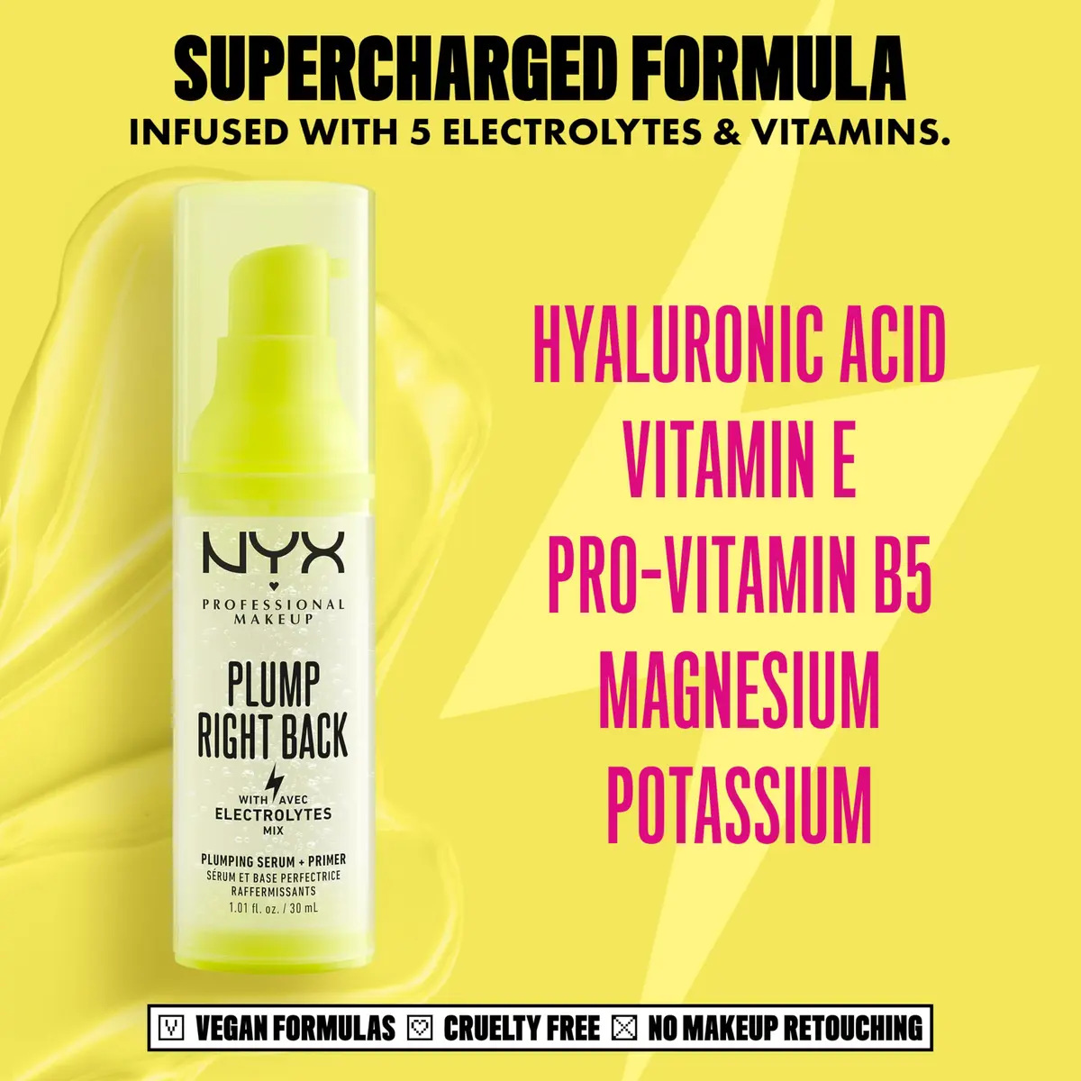 NYX PROFESSIONAL MAKEUP Plump Right Back Plumping Serum & Primer, 30ml | Hyaluronic Acid & Vitamins for All Skin Types - view 3