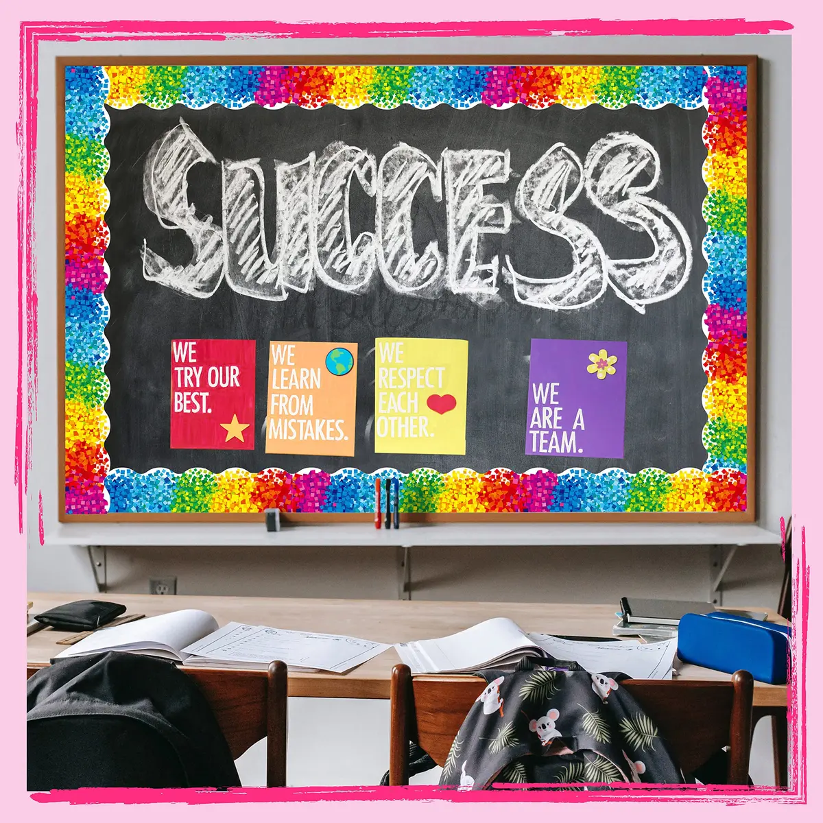 ERKE Confetti Scalloped Bulletin Board Borders 60 ft (18.3 m) | Rainbow Colors for Classrooms & Offices - view 6